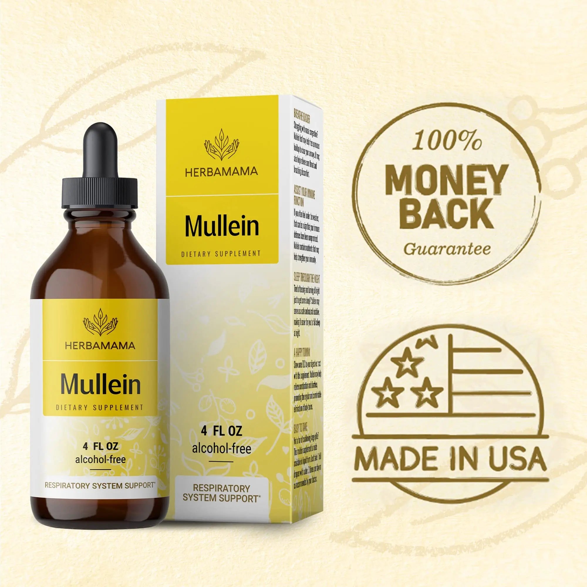 Mullein Leaf Tincture - Lung Cleanse - Vegan Mullein Drops - Lung Detox HERBAMAMA Au supplements
