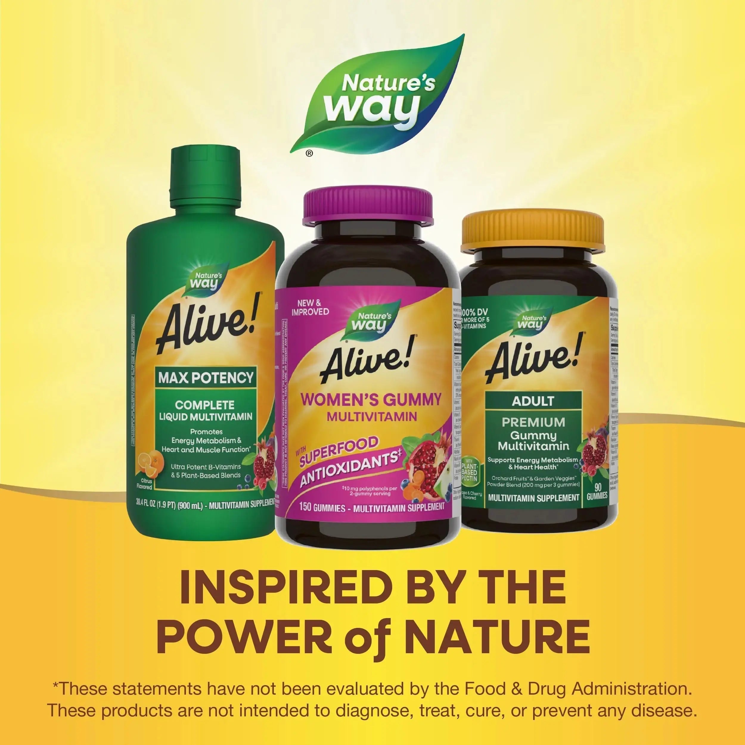 Nature's Way Alive! Women's Daily Gummy Multivitamins, 16 Vitamins & Minerals, Energy Metabolism*, Hair Skin & Nails Nature's Way Au supplements