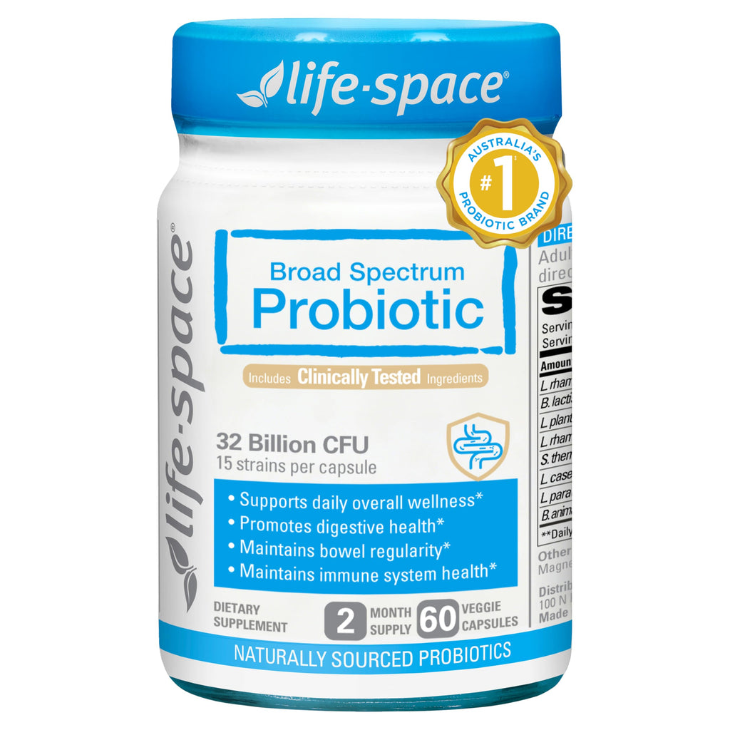 Life-Space Premium Broad Spectrum Probiotics, 2 Month Serving, 32 Billion CFU & 15 Diverse Strains, Formulated for Daily Digestive Health & Immune Health,