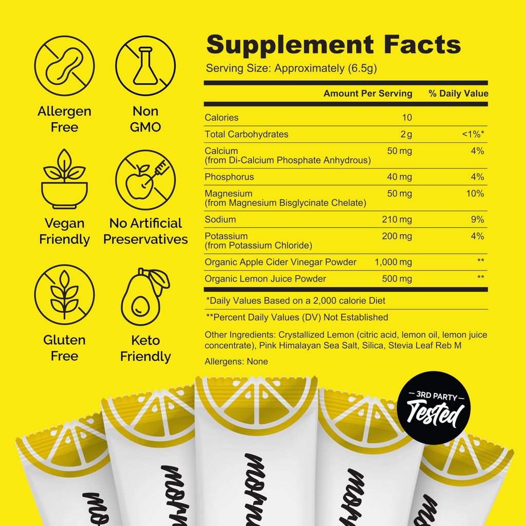 ROUTINE Morning Daily Hydration | Electrolyte Powder Packets | Lemon, Apple Cider Vinegar & Sea Salt Drink Mix | Sugar-Free, Keto & Paleo-Friendly | 3rd-Party