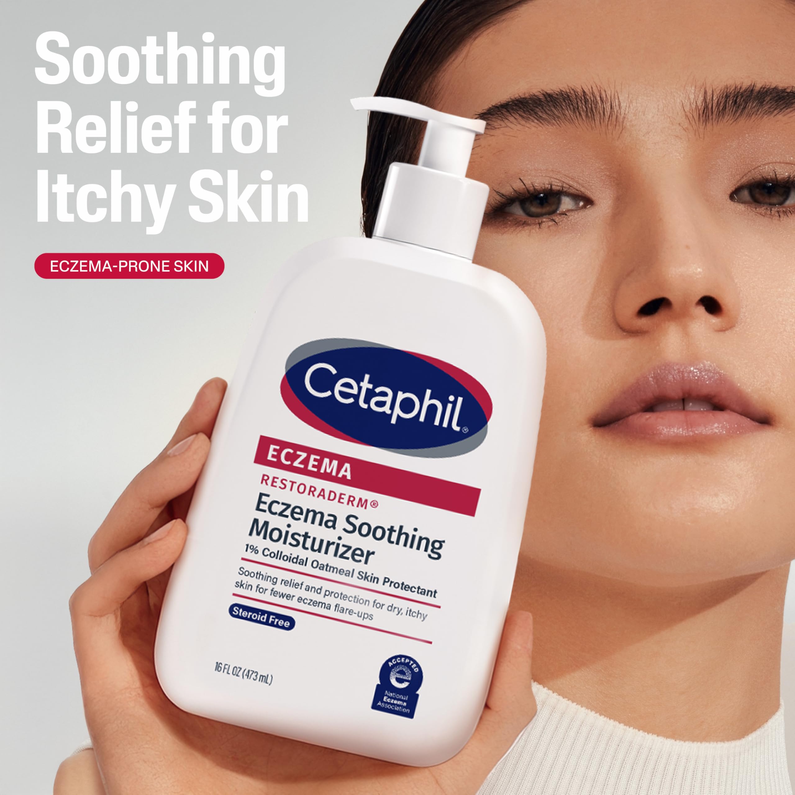 CETAPHIL ECZEMA RESTORADERM Soothing Moisturizer, For Eczema Prone Skin, 16 oz, Fewer Symptom Flare-Ups, 48 Hour Hydration, 1% Skin Protectant