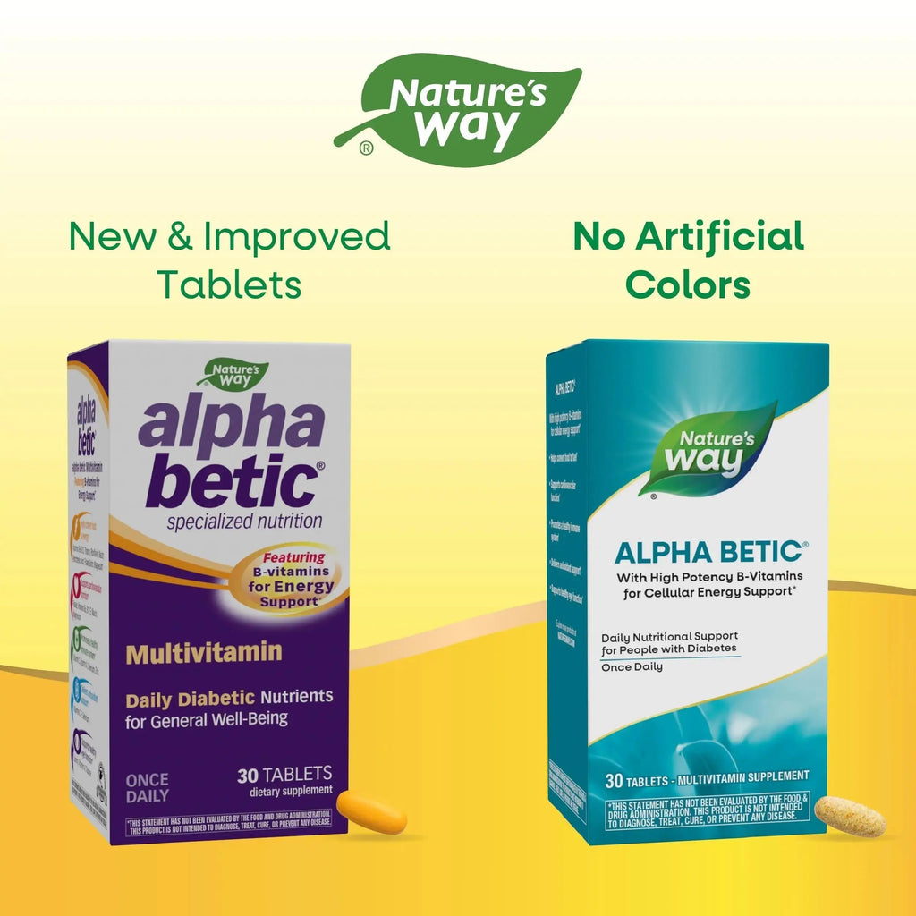 Nature's Way alpha betic, Diabetic Multivitamin for Daily Nutritional Support, with B-Vitamins for Energy Metabolism Support Nature's Way Au supplements