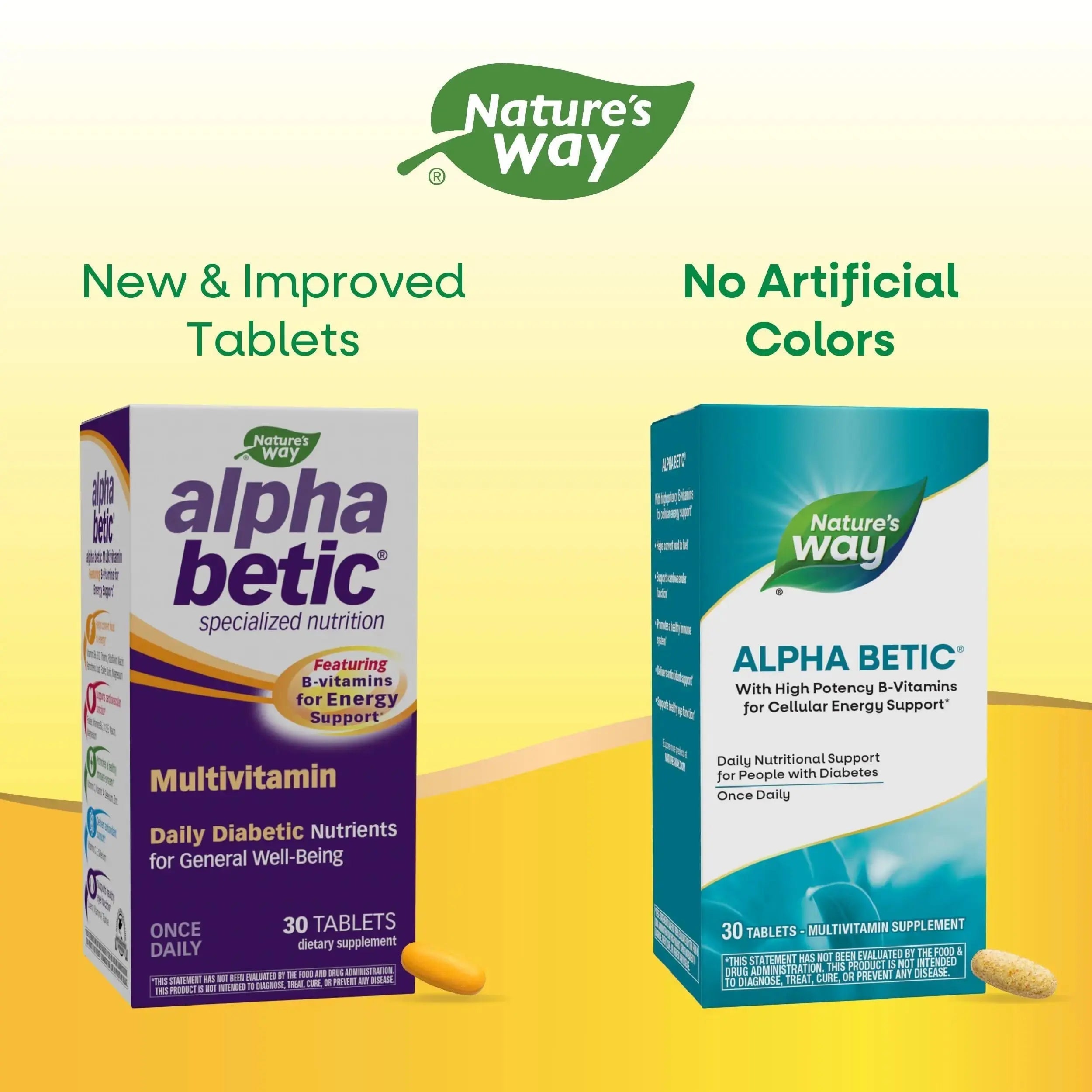 Nature's Way alpha betic, Diabetic Multivitamin for Daily Nutritional Support, with B-Vitamins for Energy Metabolism Support Nature's Way Au supplements