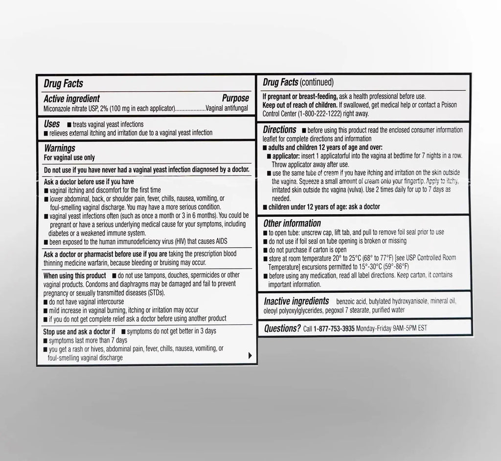 h2 pharma Miconazole 7 - Miconazole Nitrate Vaginal Cream, USP 2%, 1.59 oz Tube h2 pharma Au supplements