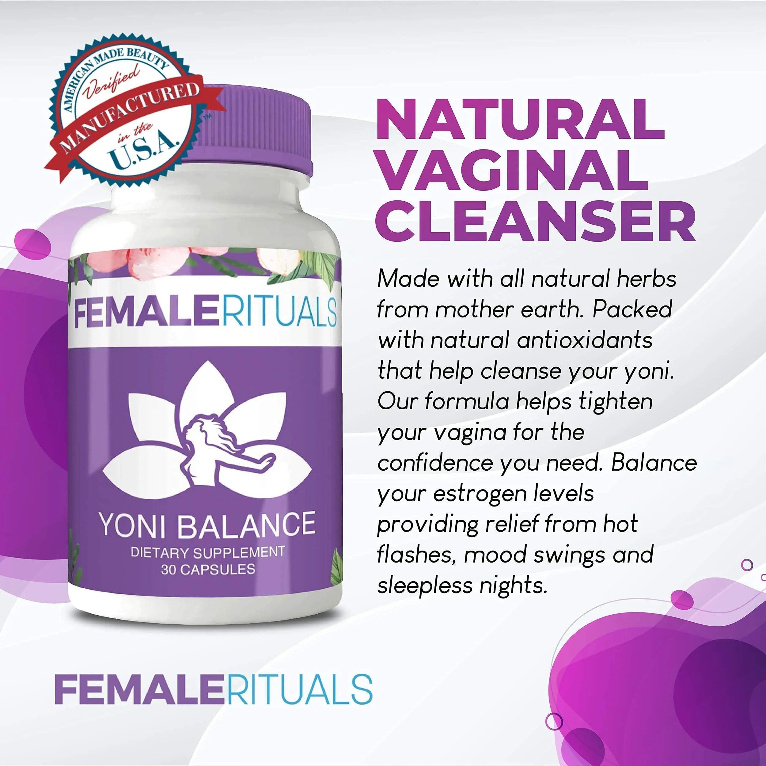 FEMALE RITUALS - Vaginal Moisturizer Boric Acid Suppositories for PH Balance - Bad Odors FEMALE RITUALS Au supplements