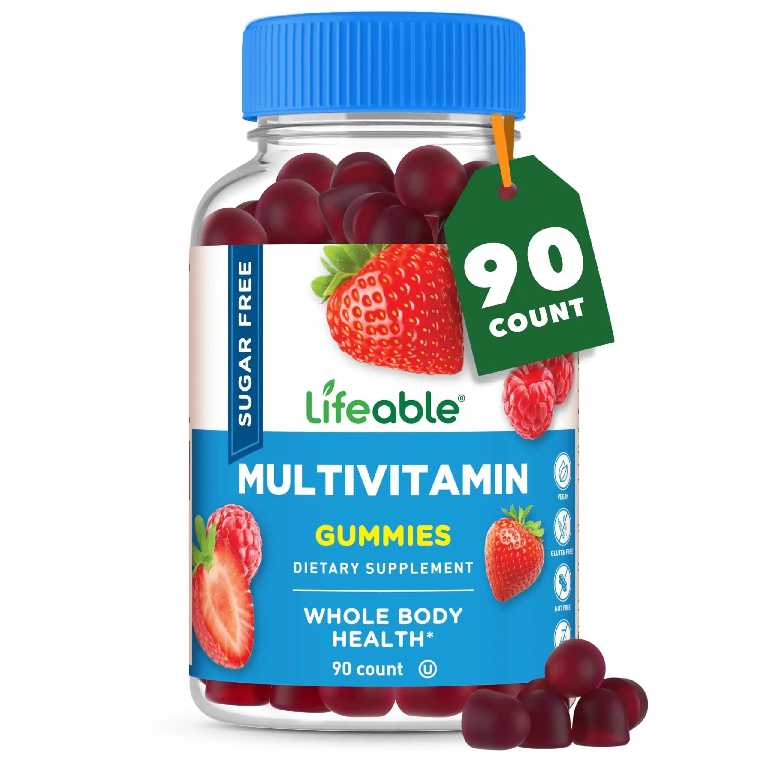 Lifeable Sugar Free Multivitamin Gummies | with Iron Vitamin A, C, D, E, Niacin, B6, Folate, B12, Biotin, Pantothenic Acid, Zinc | Lifeable Au supplements