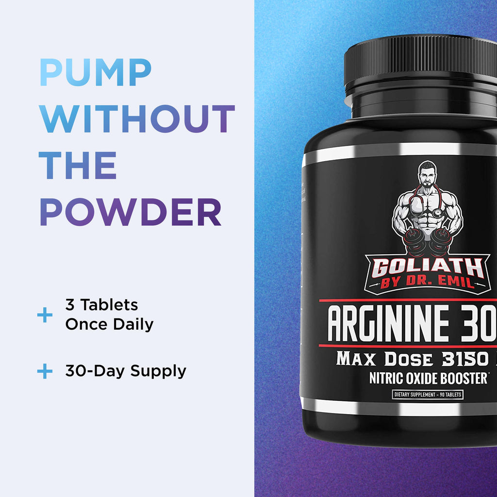 Dr. Emil - L Arginine (3150mg) Highest Capsule Dose - Nitric Oxide Supplement for Vascularity, Endurance and Heart Health
