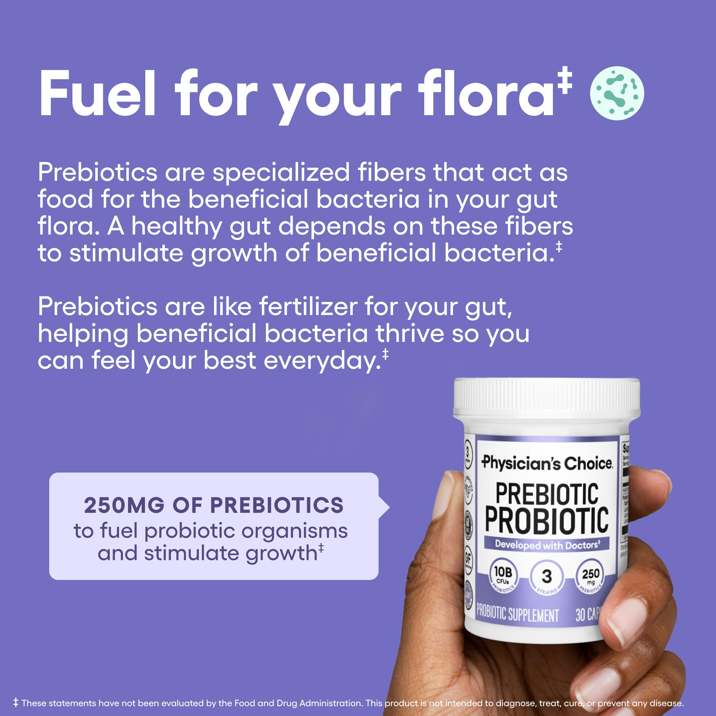 Physician's CHOICE Prebiotic-Probiotic - Multi-Strain Probiotics & Synergistic Prebiotics -Designed for Digestive Health, Supporting Gut Microbiome