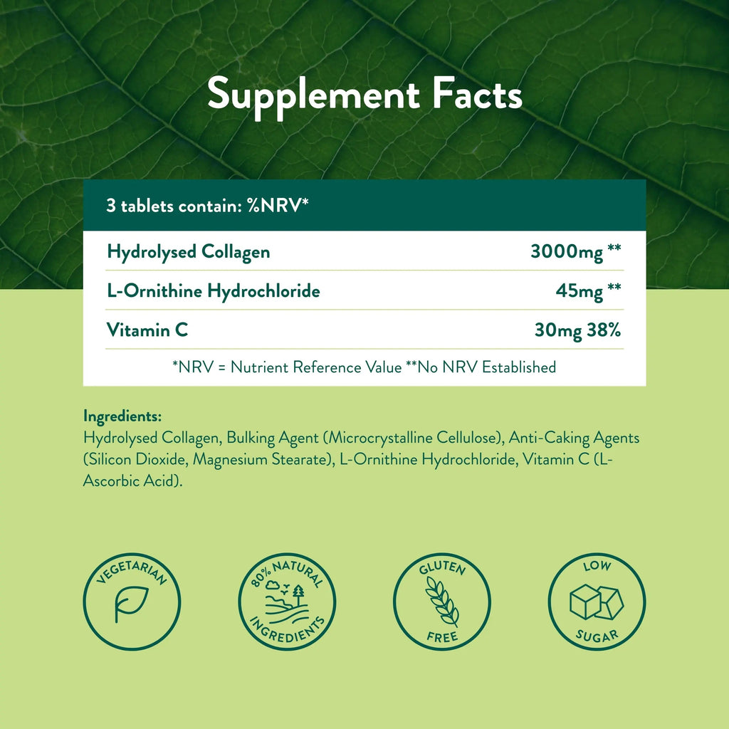 Holland & Barrett Bovine Collagen Tablet 3000mg - Type I Collagen Peptides - Hydrolysed Collagen with Vitamin C - Hair, Skin & Nails Holland & Barrett Au supplements