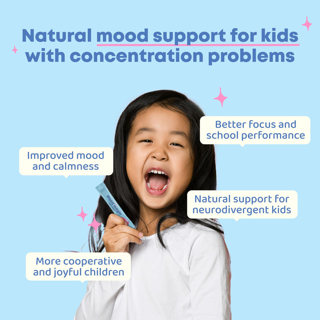 JoySpring Mood Magic for Kids – Natural Mood Support Pixie Sticks Candy with Saffron Extract, Magnesium Citrate & Vitamin D3