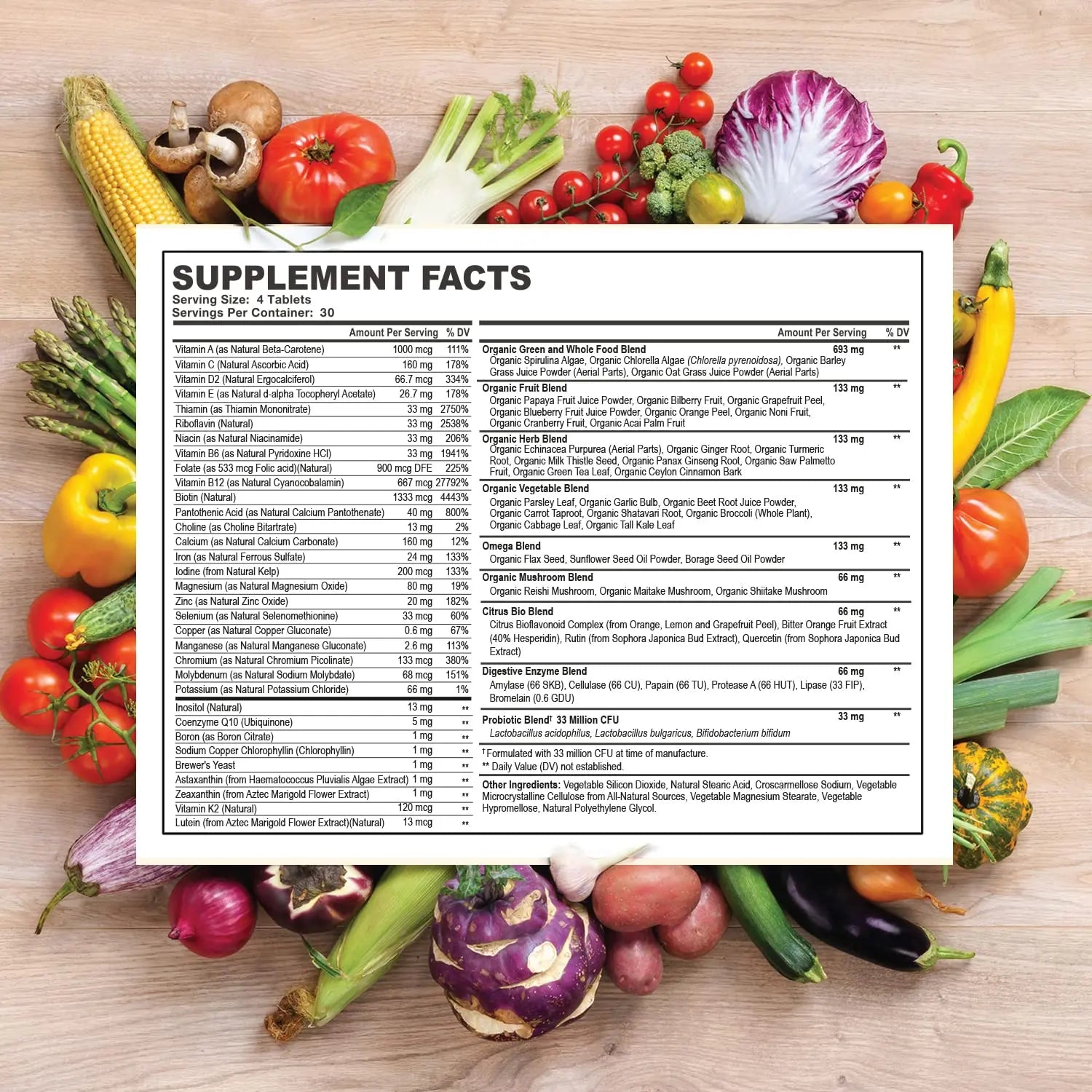 Whole Food Multivitamin for Men - Natural Multi Vitamins, Minerals, Organic Extracts Wholesome Wellness Au supplements