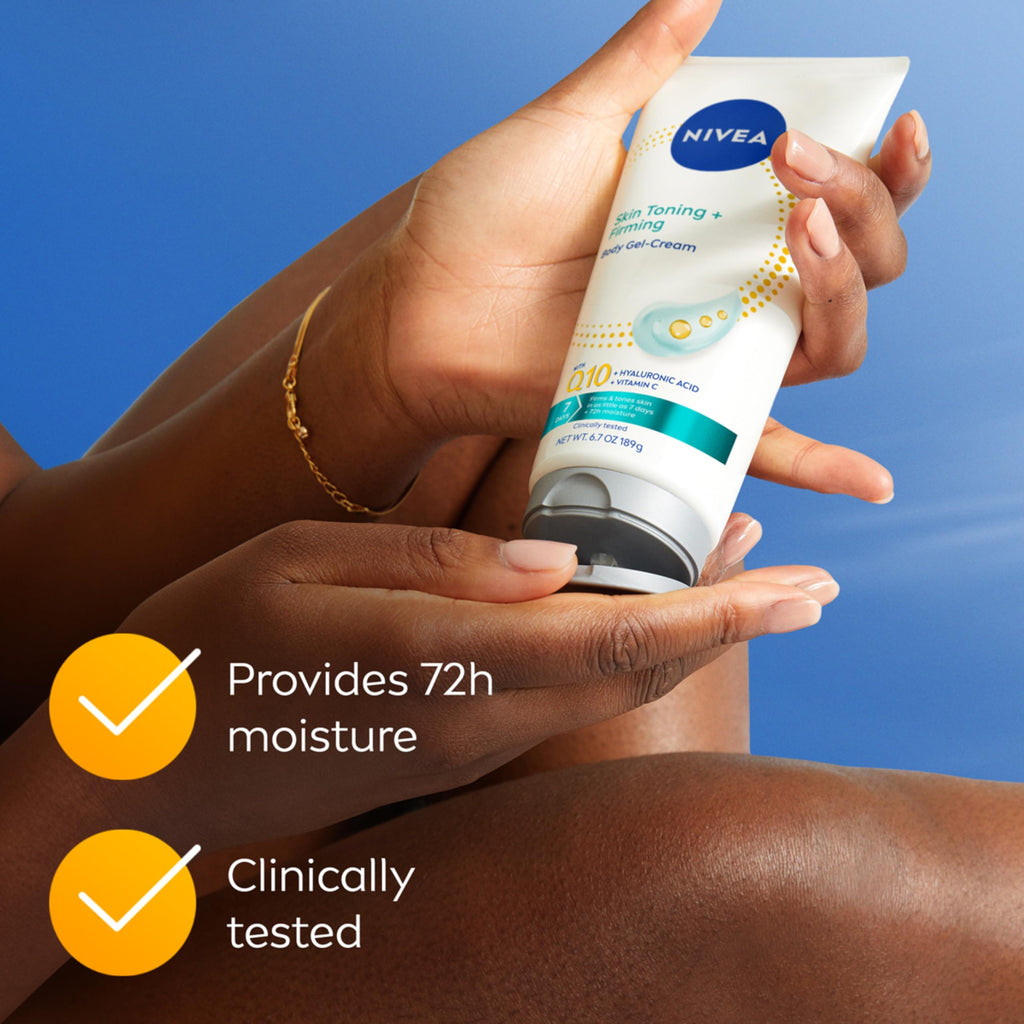 NIVEA Skin Firming & Toning Body Gel Cream with Q10, Hyaluronic Acid and Vitamin C