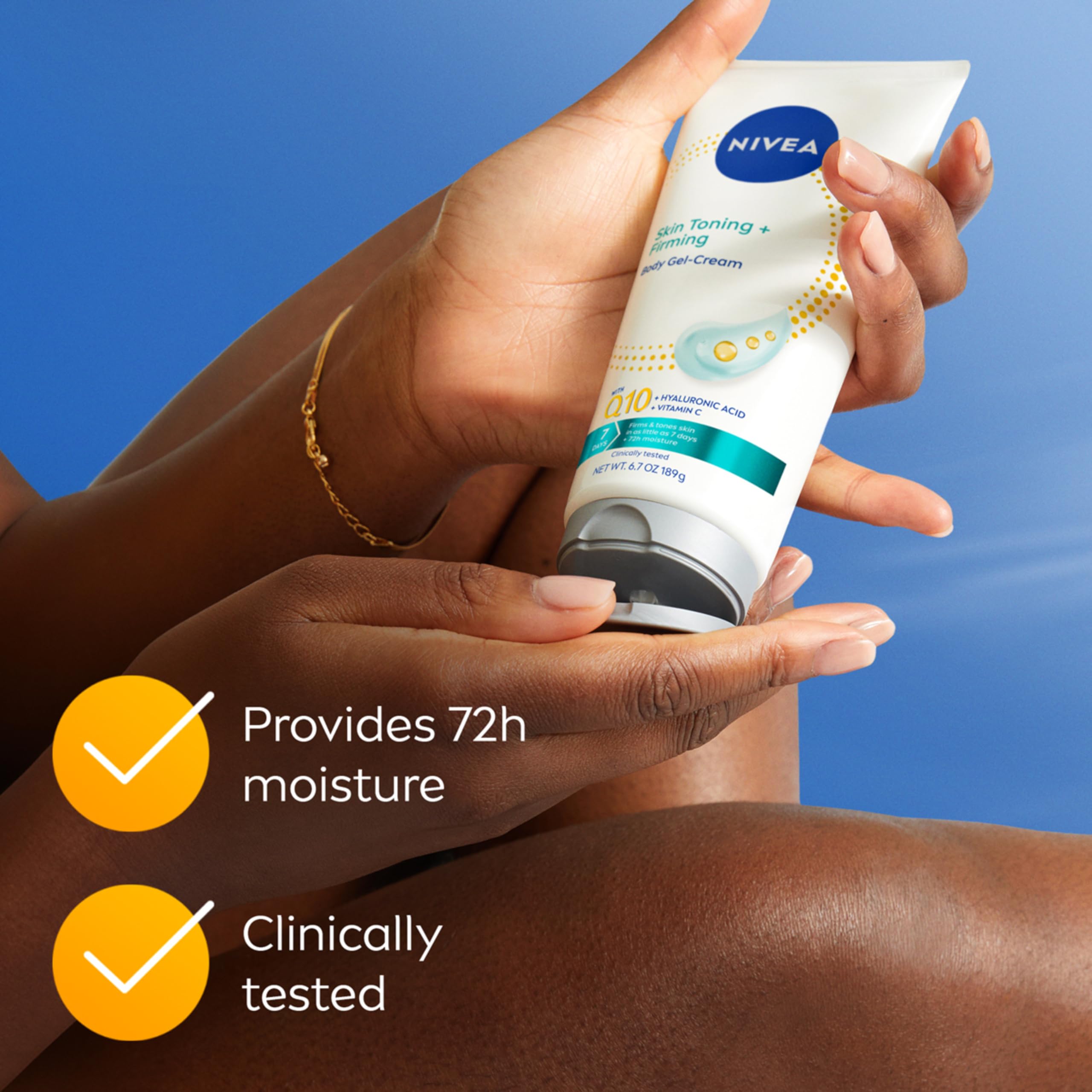 NIVEA Skin Firming & Toning Body Gel Cream with Q10, Hyaluronic Acid and Vitamin C