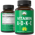 Peak Performance Vitamins D 5,000 iu + A + K + E All in 1 Easy to Swallow Vegan Capsule. ADK Vitamin Supplement with E D3 K2. Essential Vitamins for Mood