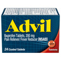 Advil Pain Reliever and Fever Reducer, Ibuprofen 200mg for Pain Relief - 24 Coated Tablets Advil Au supplements