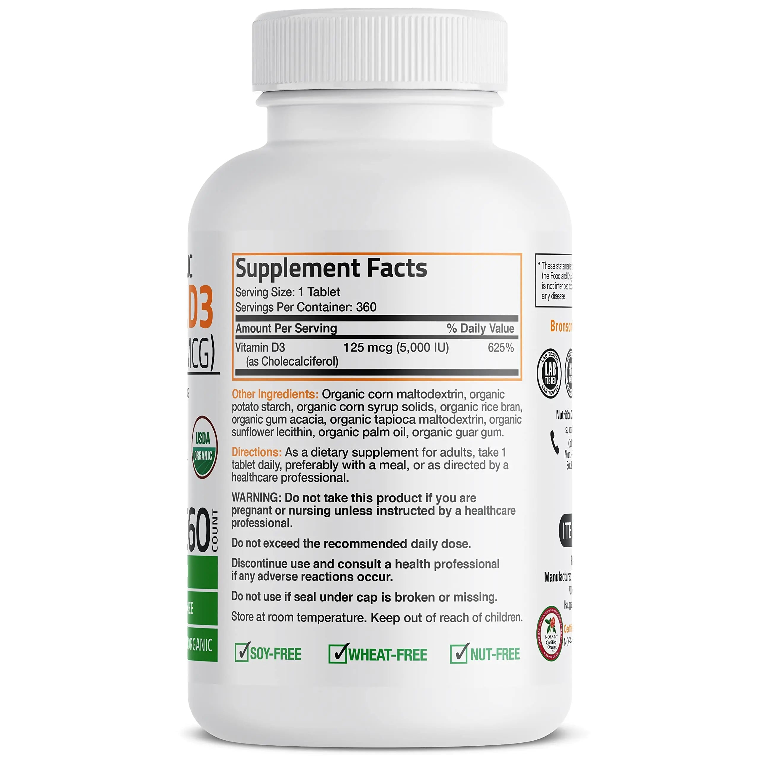 Bronson Vitamin D3 5,000 IU (1 Year Supply) for Immune Support, Healthy Muscle Bronson Au supplements