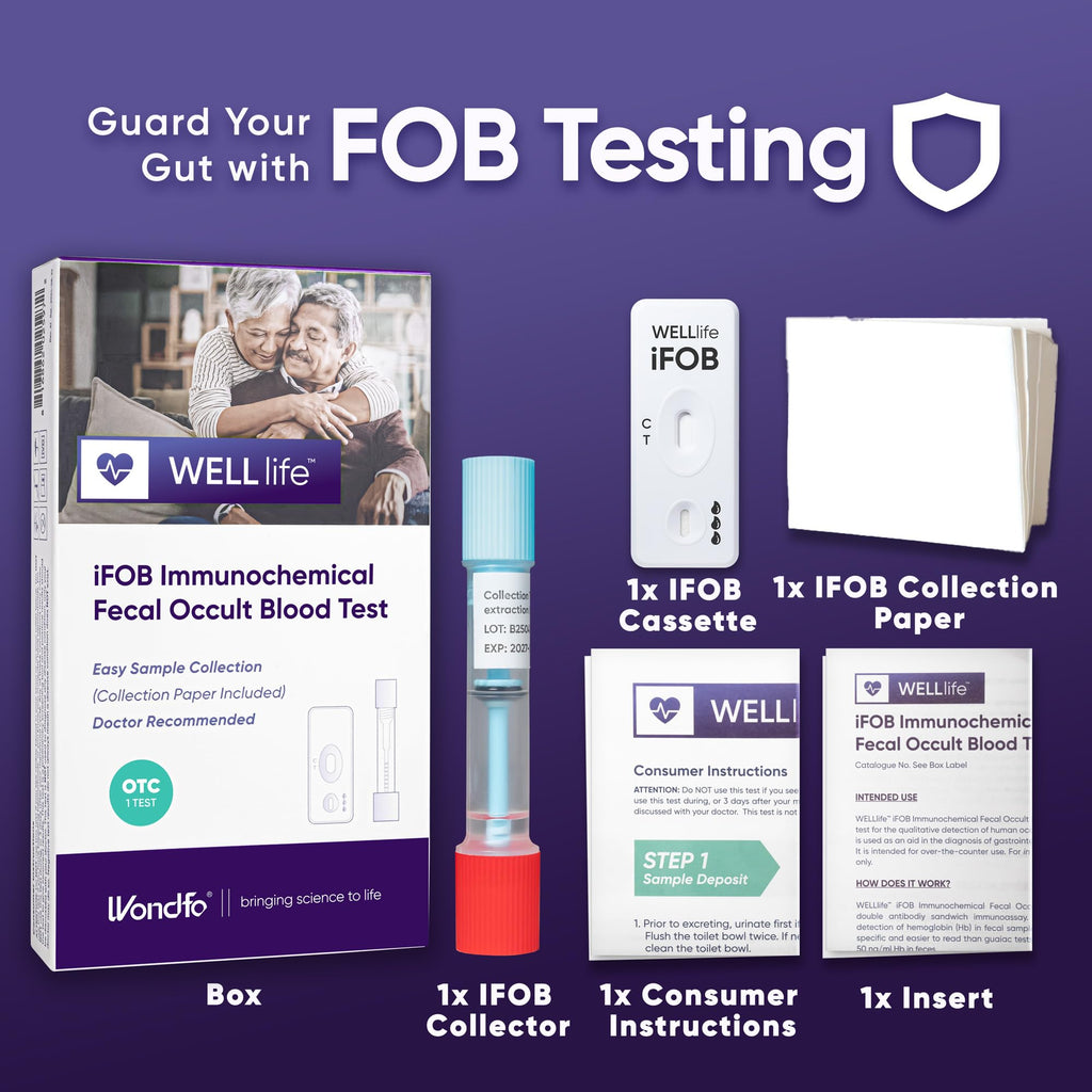 WELLlife iFOB Immunochemical Fecal Occult Blood Test, Colon Screening Test Kit Stool Test at Home Easy to Use, 1 Test Detect Hidden Blood in 10 Minutes FOB Test for Home WELL LIFE Au supplements