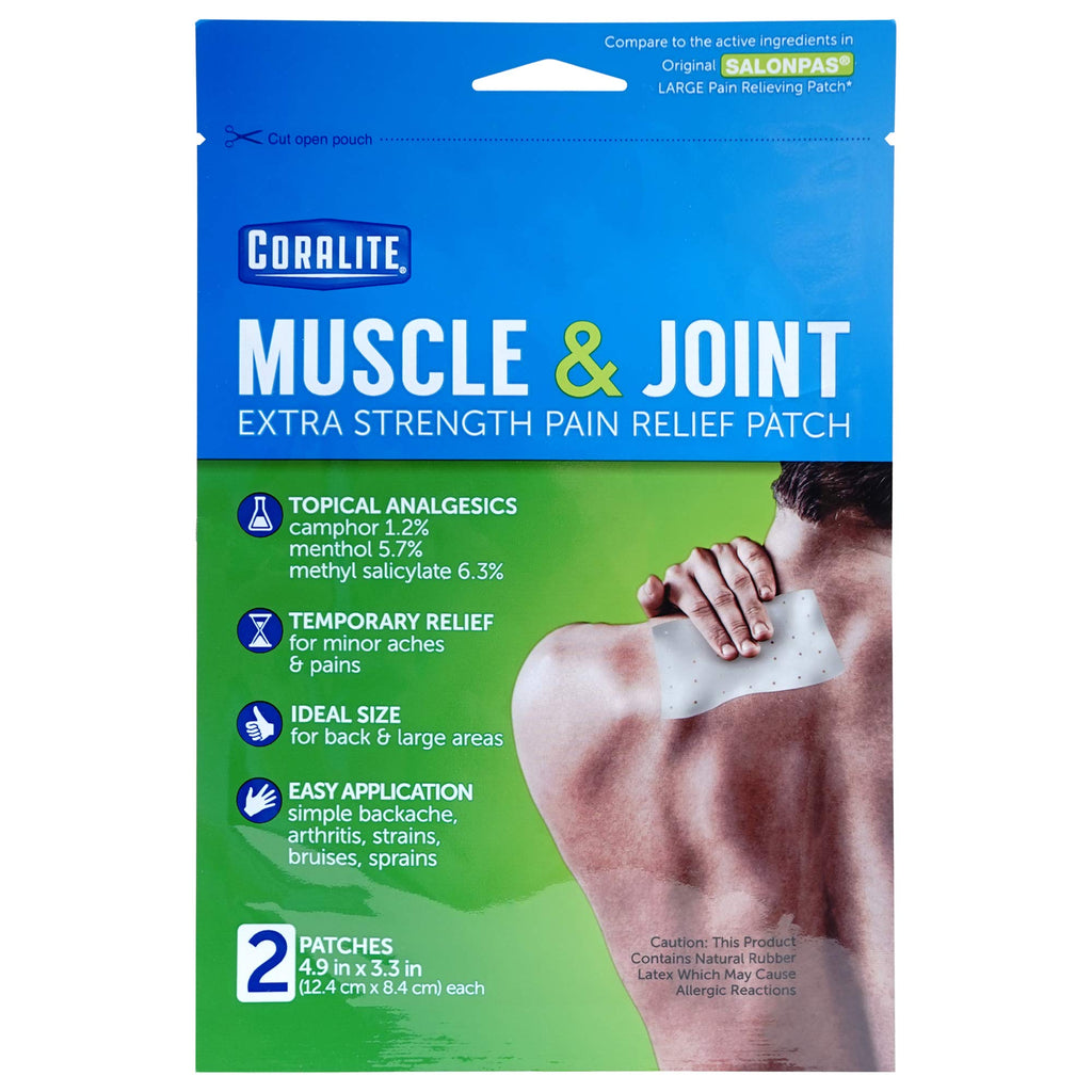Coralite Pain Relieving Patch - Extra Strength Joint & Muscle Pain Relief Patches for Back Pain, Muscle Soreness and Joint Pain, 2 Patches Per Pack (24 Pack) Coralite Au supplements