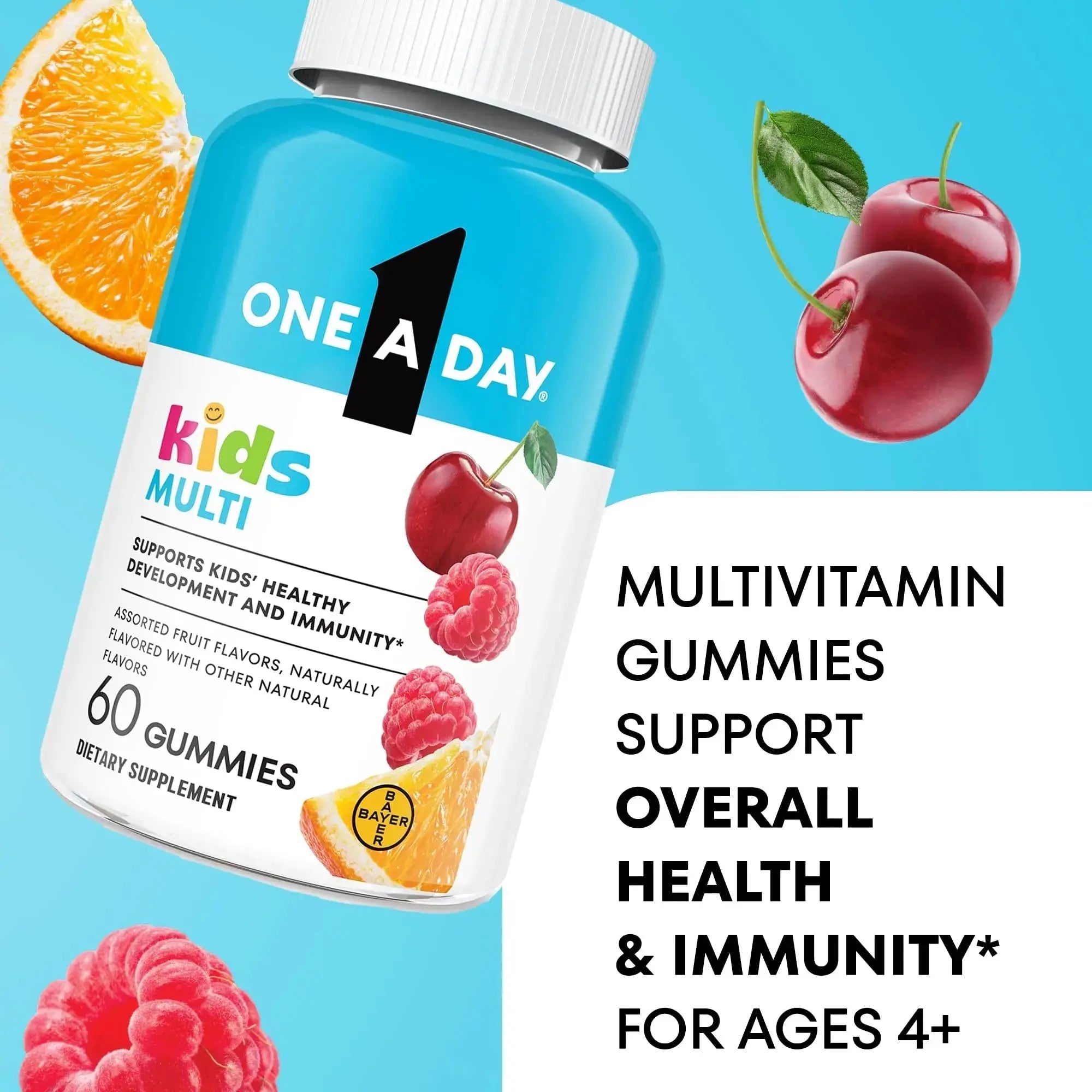 One A Day Kids Multivitamin Gummies, Kids Vitamins with Vitamin C, D, E & Zinc for Immune Support, Childrens Gummy Vitamins ONE A DAY Au supplements