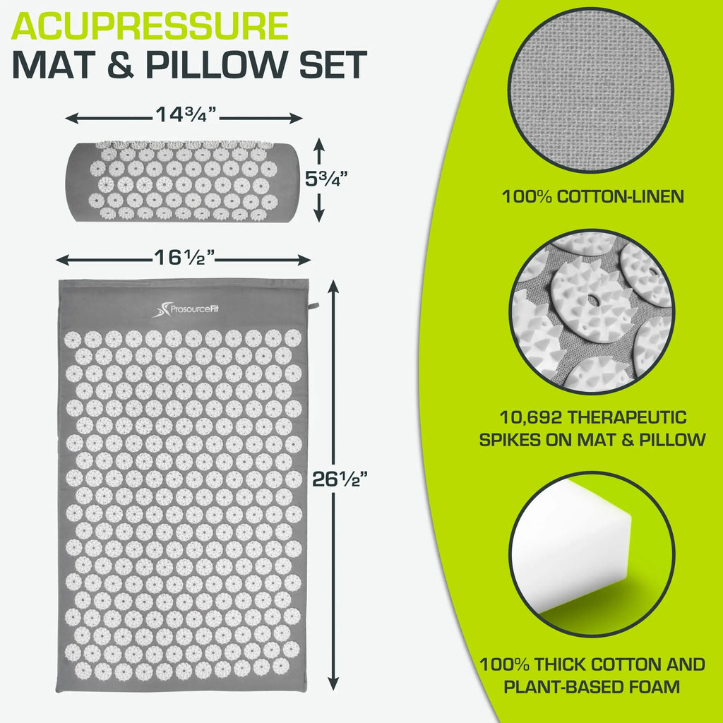 ProsourceFit Acupressure Mat and Pillow Set for Back/Neck Pain Relief and Muscle Relaxation ProsourceFit Au supplements