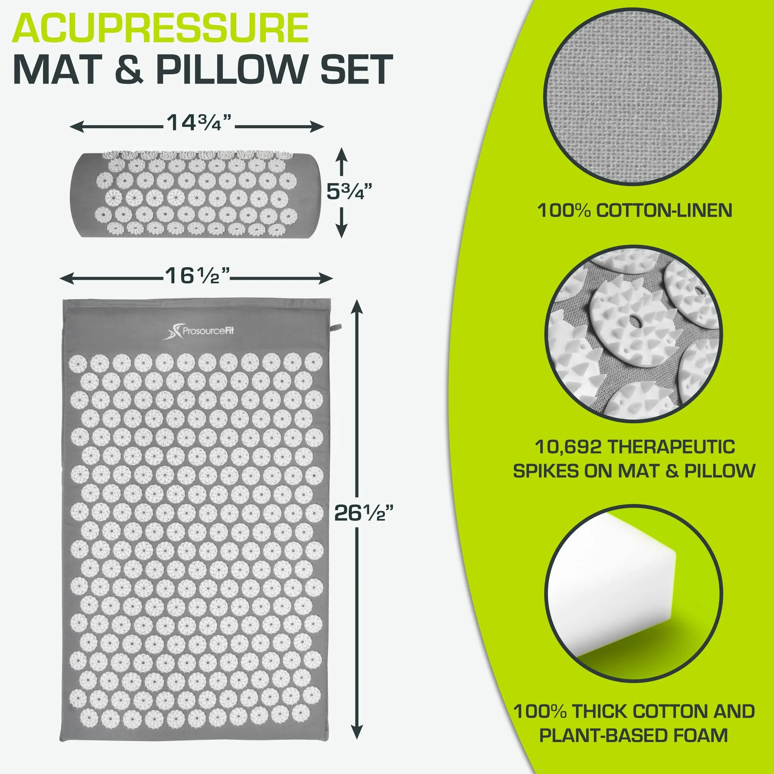 ProsourceFit Acupressure Mat and Pillow Set for Back/Neck Pain Relief and Muscle Relaxation ProsourceFit Au supplements