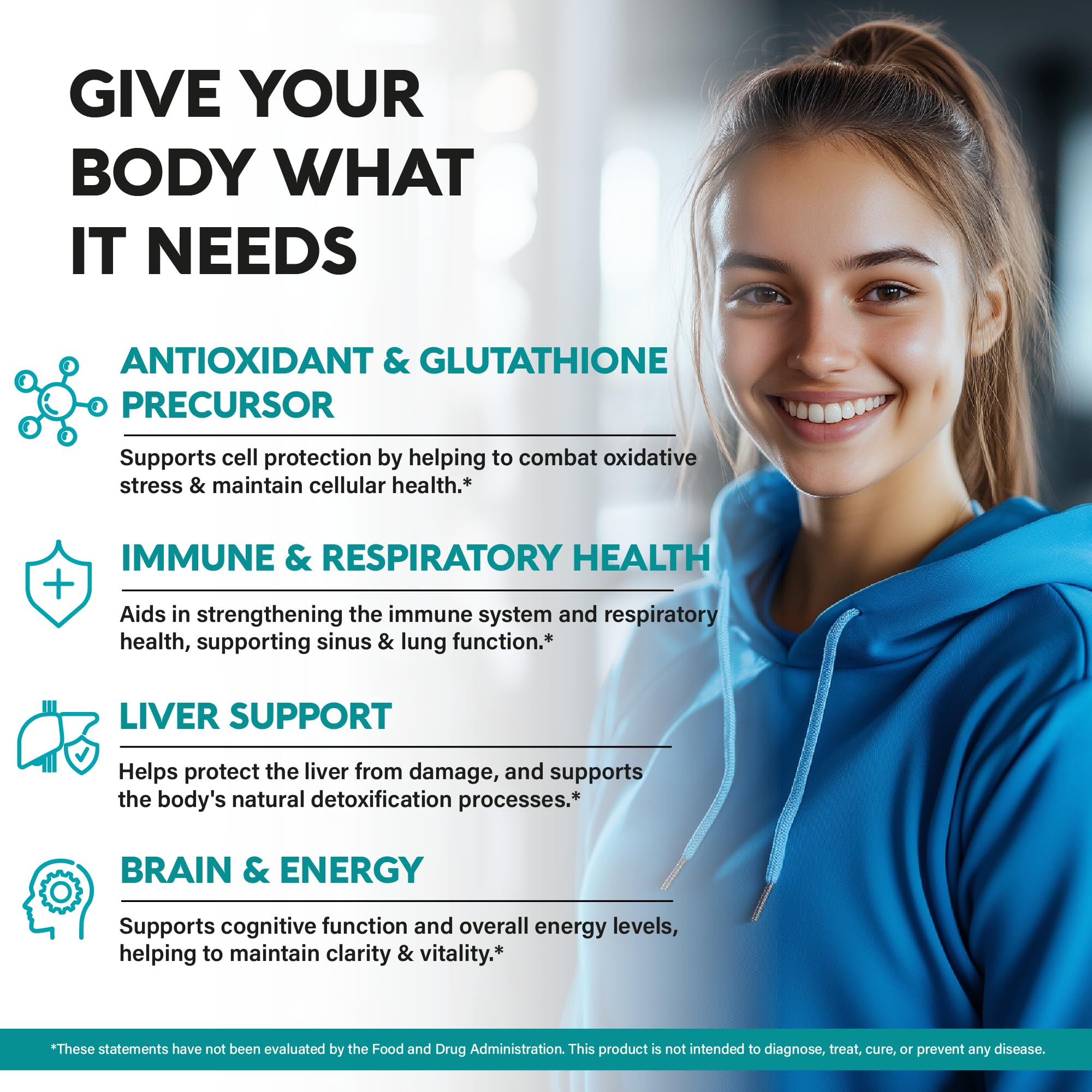 NAC Supplement | Selenium | B6 | B12 - Antioxidant, Immune Support - N Acetyl Cysteine 600 mg per Capsule, 1200 mg per Serving - Made in USA - Non-GMO, Gluten-Free