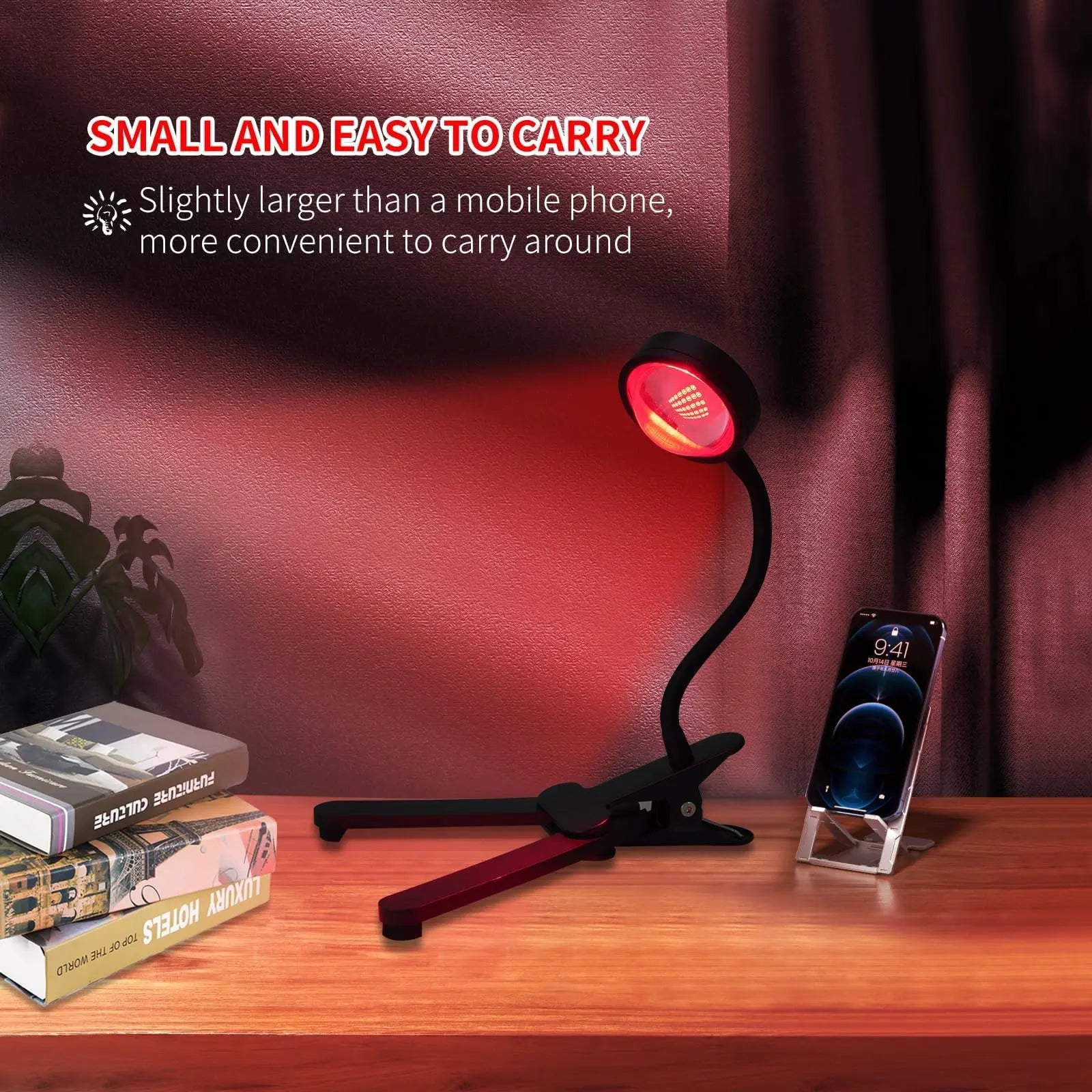 WTINTELL Red Light Therapy for Face, 660nm LED Red Light Therapy Light with Clip, Suitable WTINTELL Au supplements