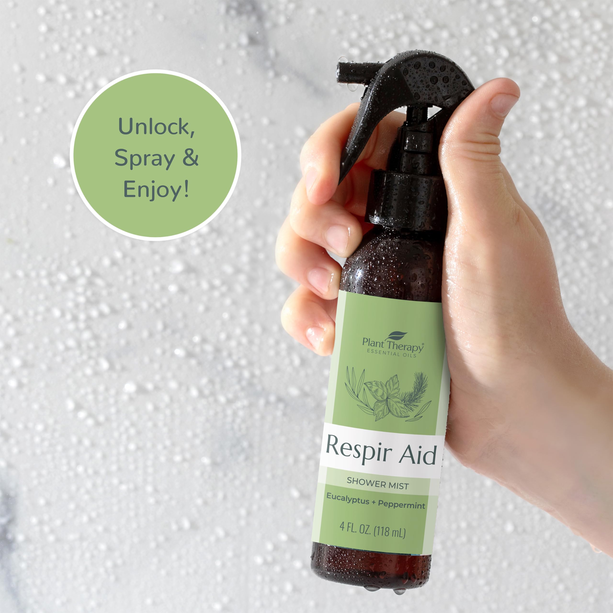 Plant Therapy Respir Aid Shower Mist 4 oz Refreshing & Crisp Aroma, Great to Help Clear Congestion Plant TherapyBuy Supplements Australia