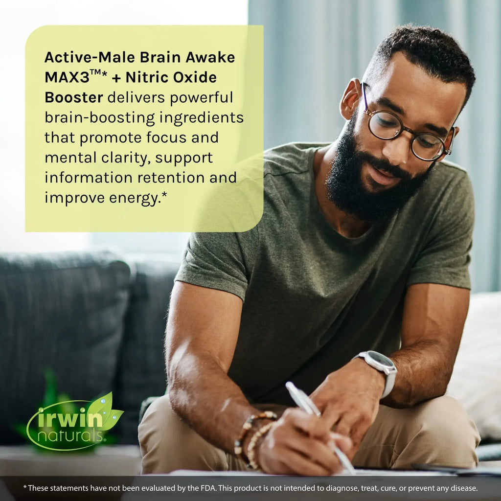 Irwin Naturals Brain Awake Max3 + Nitric Oxide Booster 60 Count Irwin Naturals Au supplements