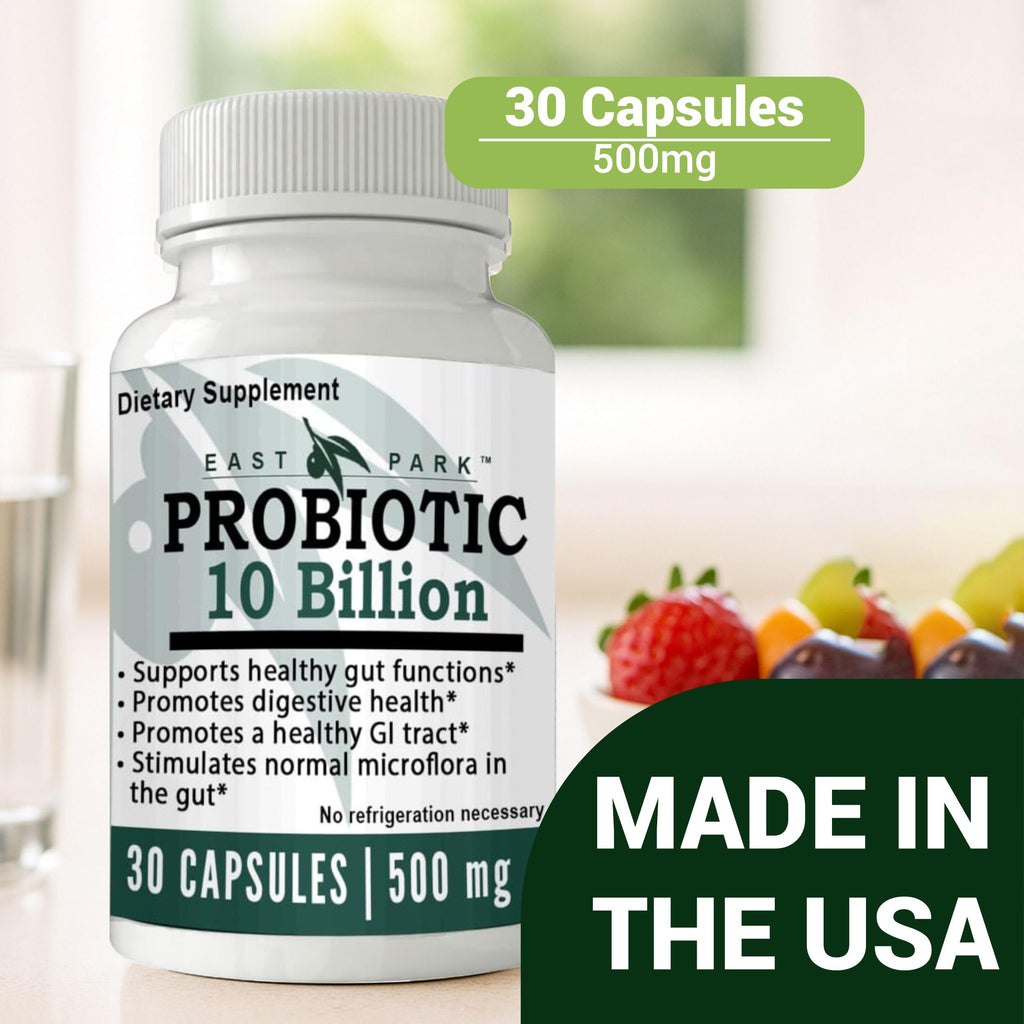 East Park Research d-Lenolate Probiotic Supplement | Probiotic 10 Billion CFUs Supports Gut & Digestive Health | Dietary Supplement Probiotics