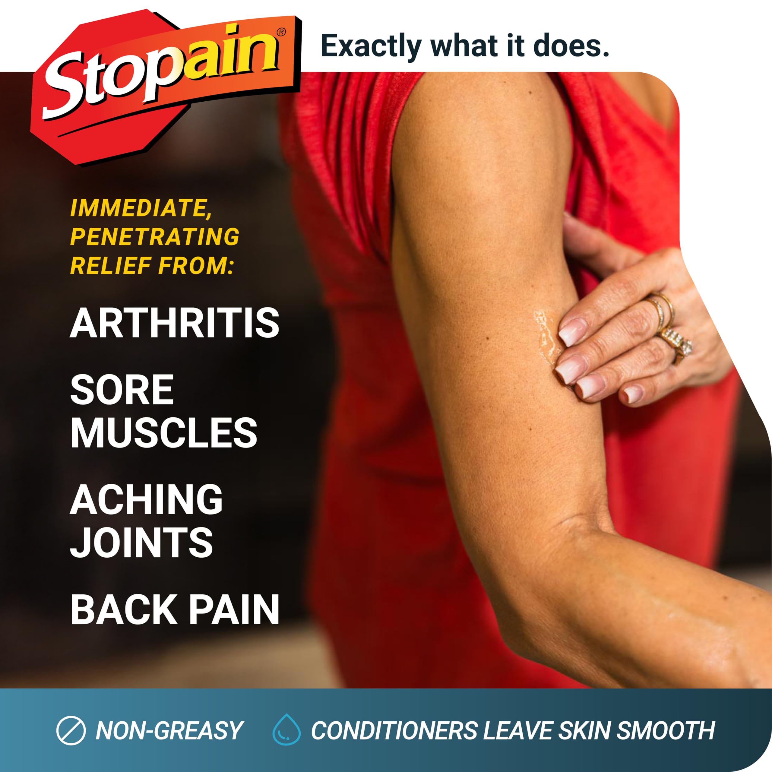 Stopain Pain Relief Gel 16oz, USA Made, Max Strength Fast Acting with Menthol, MSM, Glucosamine for Joint Pain, Back Pain, Arthritis, Knee, Neck Pain, HSA FSA Approved OTC Topical Analgesic Product Stopain Au supplements