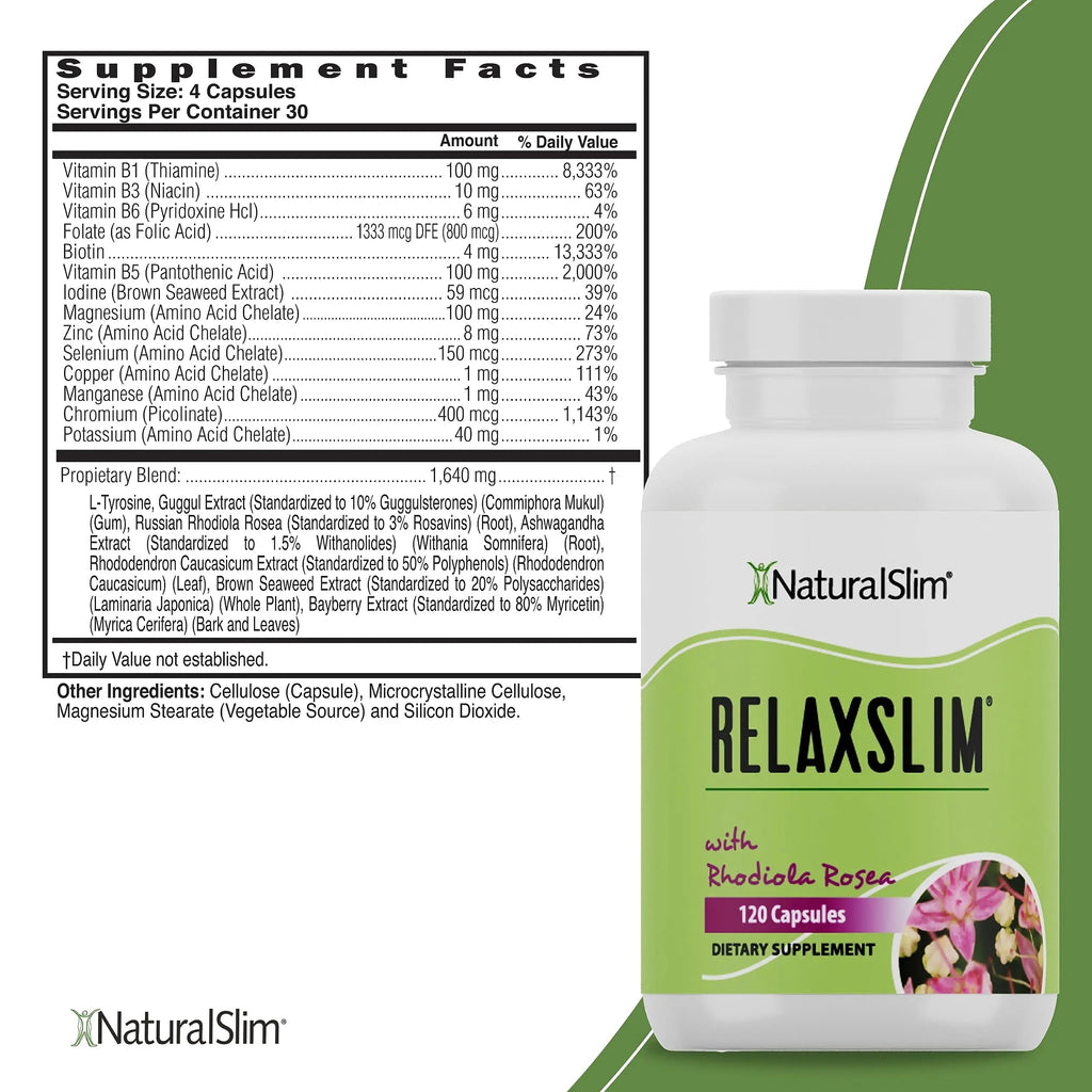 Naturalslim Relaxslim for Metabolism, Helps Control Appetite, Fat & Stress Support - Adaptogen Supplements NaturalSlim Au supplements