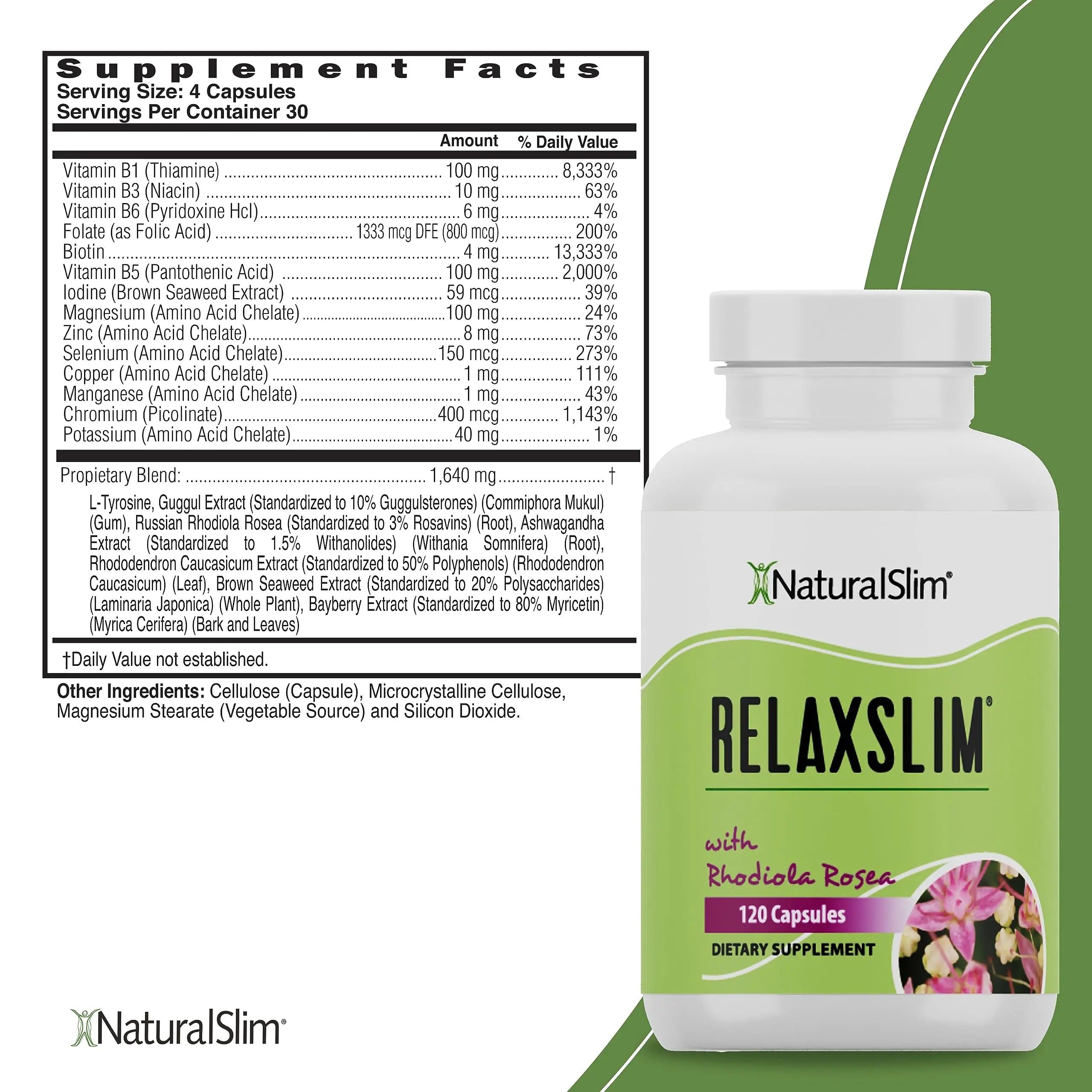 Naturalslim Relaxslim for Metabolism, Helps Control Appetite, Fat & Stress Support - Adaptogen Supplements NaturalSlim Au supplements