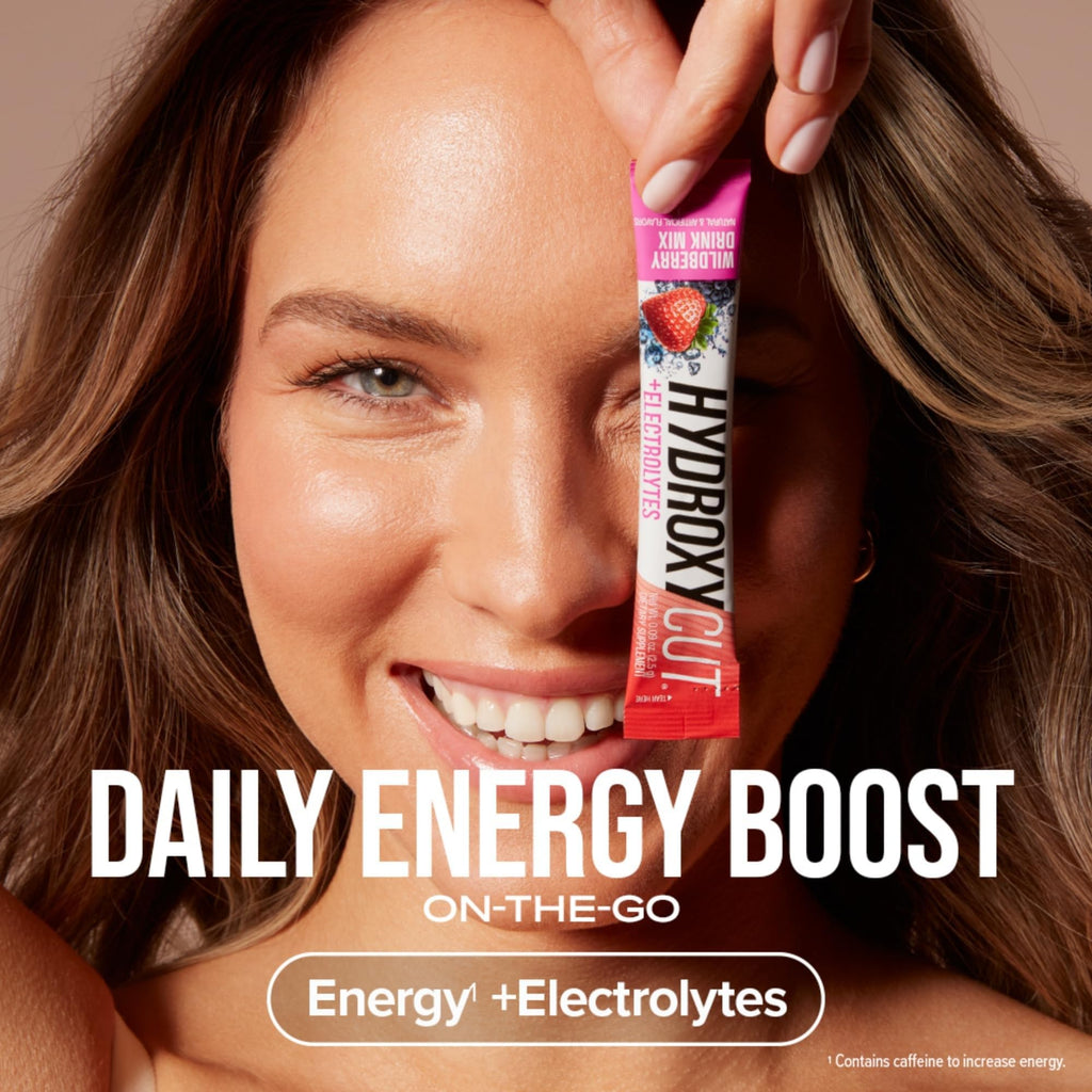 Hydroxycut Drink Mix, Wildberry Blast - 21 Travel-Size Packets - Zero Calories, Zero Sugar - Boost Metabolism, Burn Calories