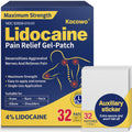 Kocowo 4% Lidocaine Maximum Strength Pain Relief Gel Patches with Auxiliary Patches for Neck Back Knee Joint Ache Muscle Soreness, 3.9” x 5.5”, 32-Count Box, NDC：83559-010-01 Kocowo Au supplements