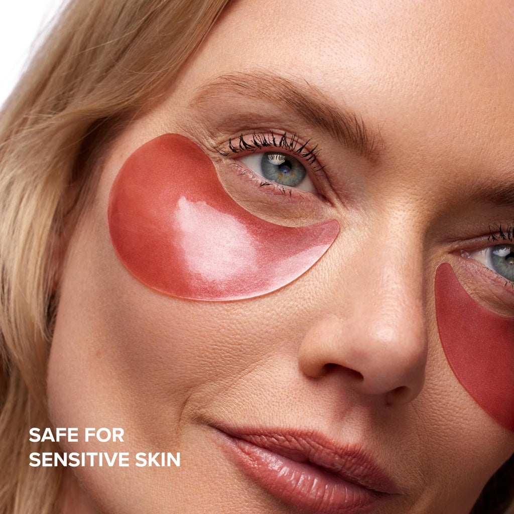 DRMTLGY Brightening Eye Masks – Biodegradable Hydrogel Under Eye Patches with Caffeine, Peptides, Hyaluronic Acid & Niacinamide