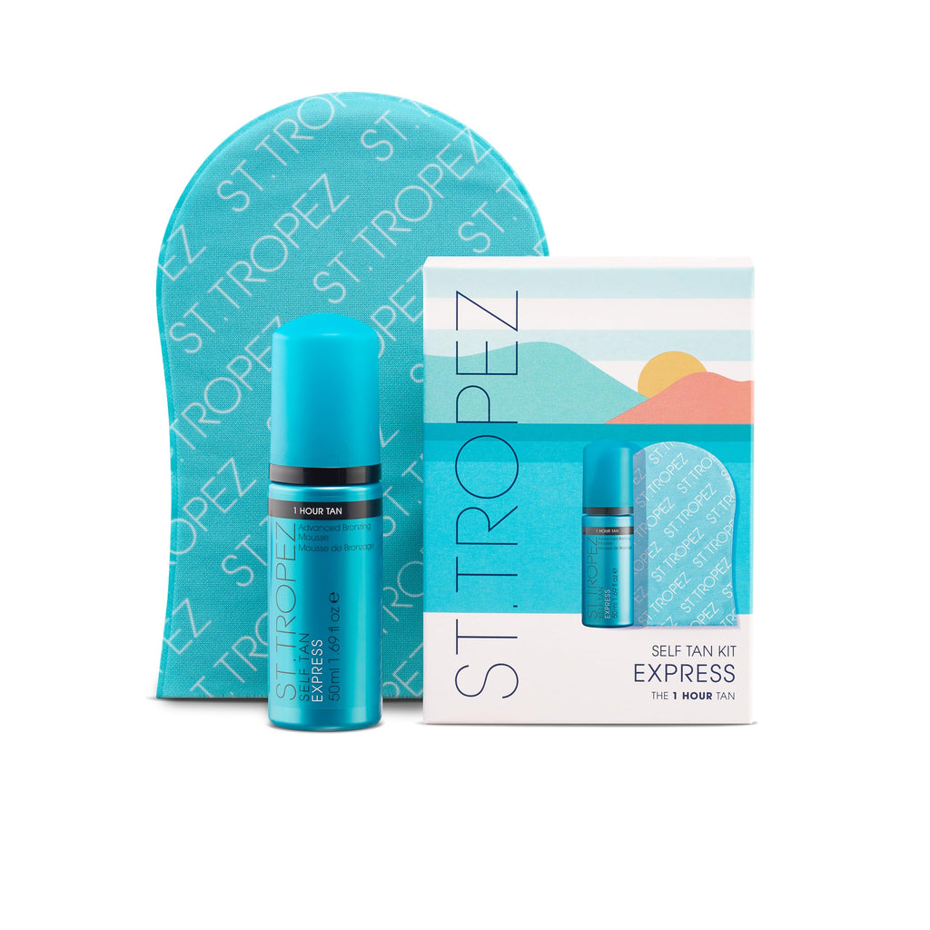 St.Tropez Self Tan Express Mini Kit: Travel-Sized Light/Medium/Dark 1-3 Hour Express Mousse and Tanning Applicator Mitt
