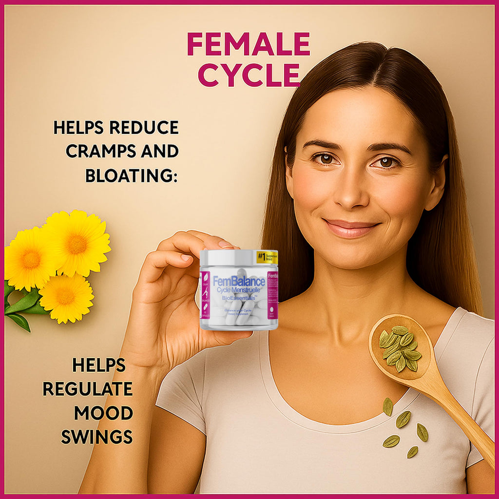 BioEssentials FemBalance® – Women’s Hormone Balance Supplement for PMS Support & Menstrual Cramp Relief - Ashwagandha, Magnesium & Chamomile for Hormonal Balance, Mood & Energy – 90 Vegan Capsules BioEssentials Au supplements