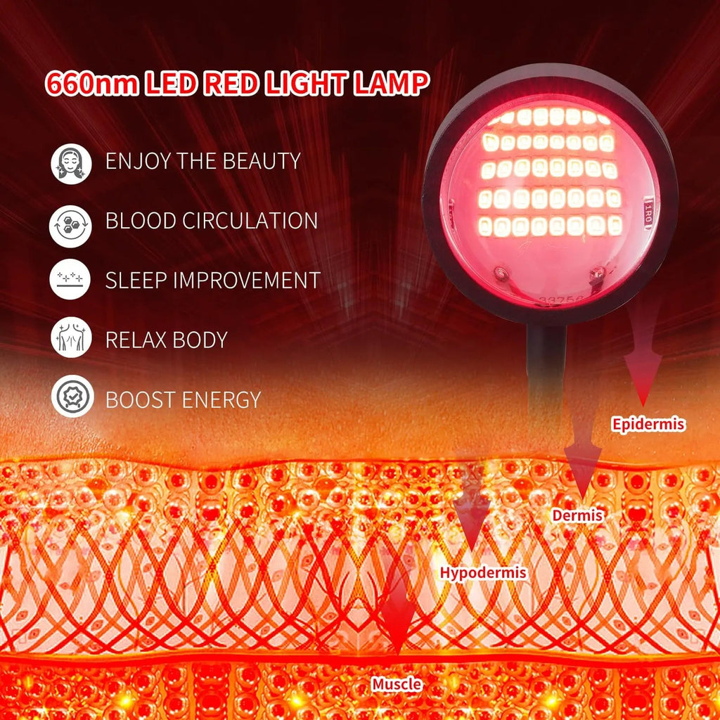WTINTELL Red Light Therapy for Face, 660nm LED Red Light Therapy Light with Clip, Suitable WTINTELL Au supplements