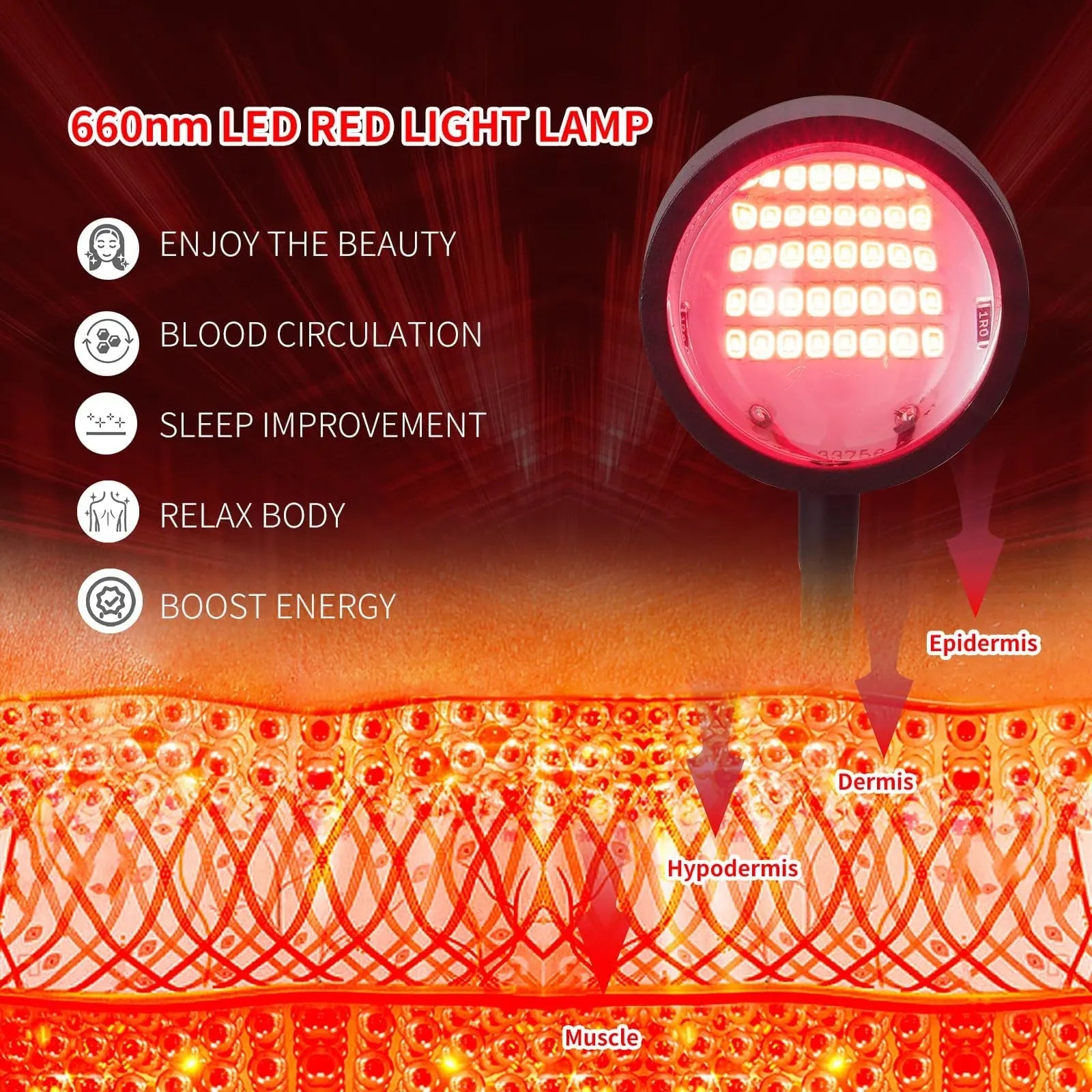 WTINTELL Red Light Therapy for Face, 660nm LED Red Light Therapy Light with Clip, Suitable WTINTELL Au supplements
