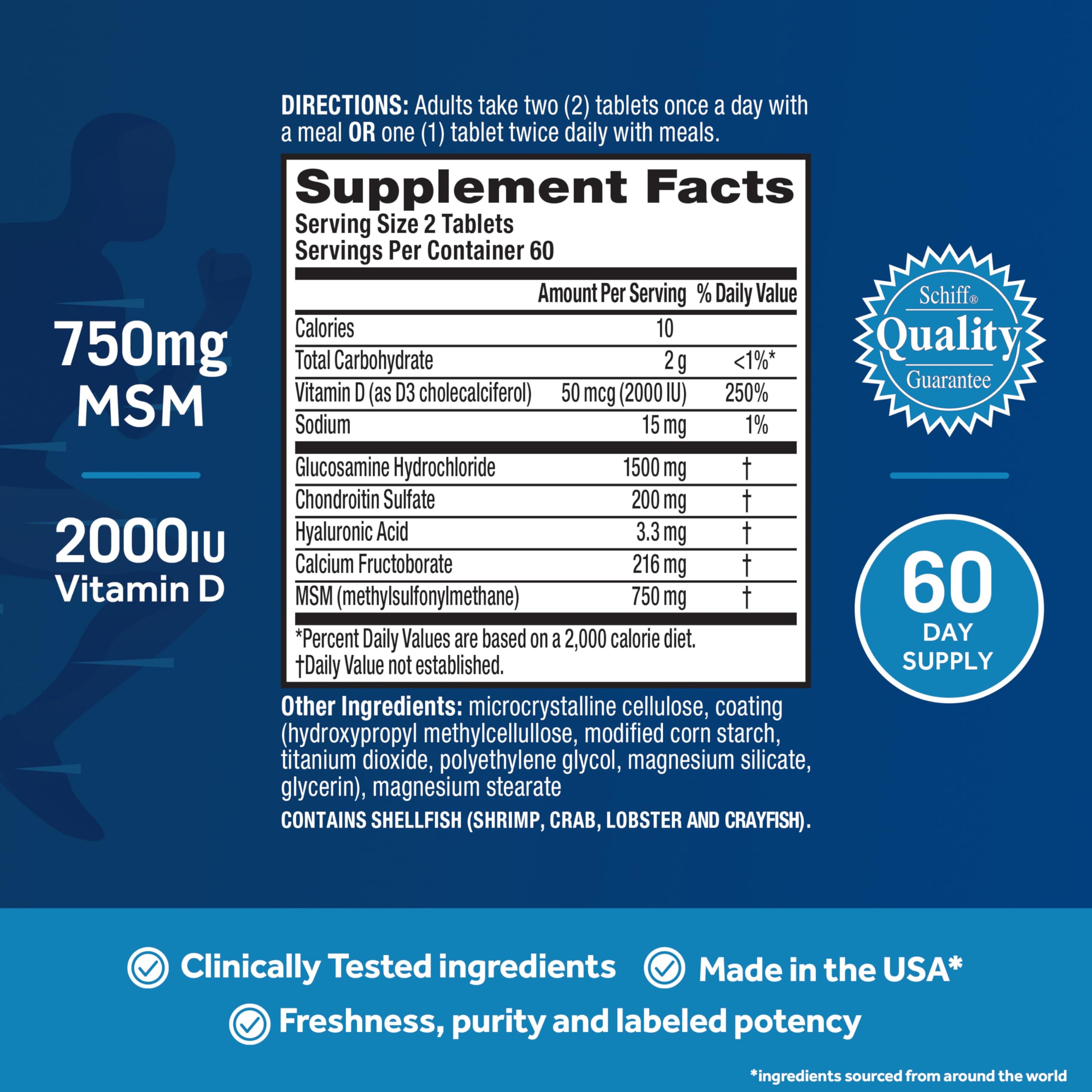 Move Free Advanced Glucosamine Chondroitin MSM + Vitamin D3 Joint Support Supplement, Supports Mobility Comfort Strength Flexibility & Bone + Immune Health - 120 Tablets (40 servings)* Move Free Au supplements