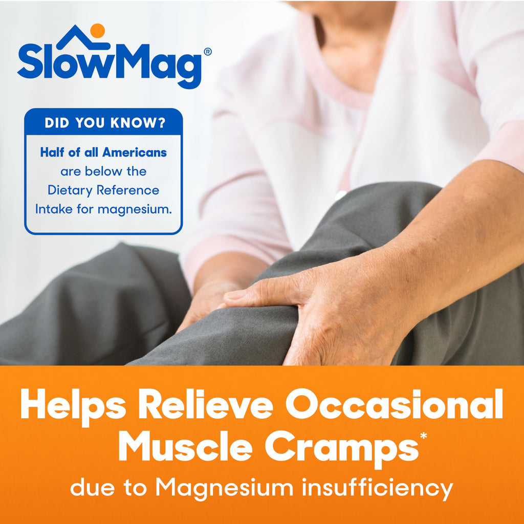 SlowMag Muscle & Heart Magnesium Chloride Supplement with Calcium, 120 Count, Supports Muscle Relaxation, Heart, Nerve & Bone Health, High Absorption Slow-Mag Au supplements