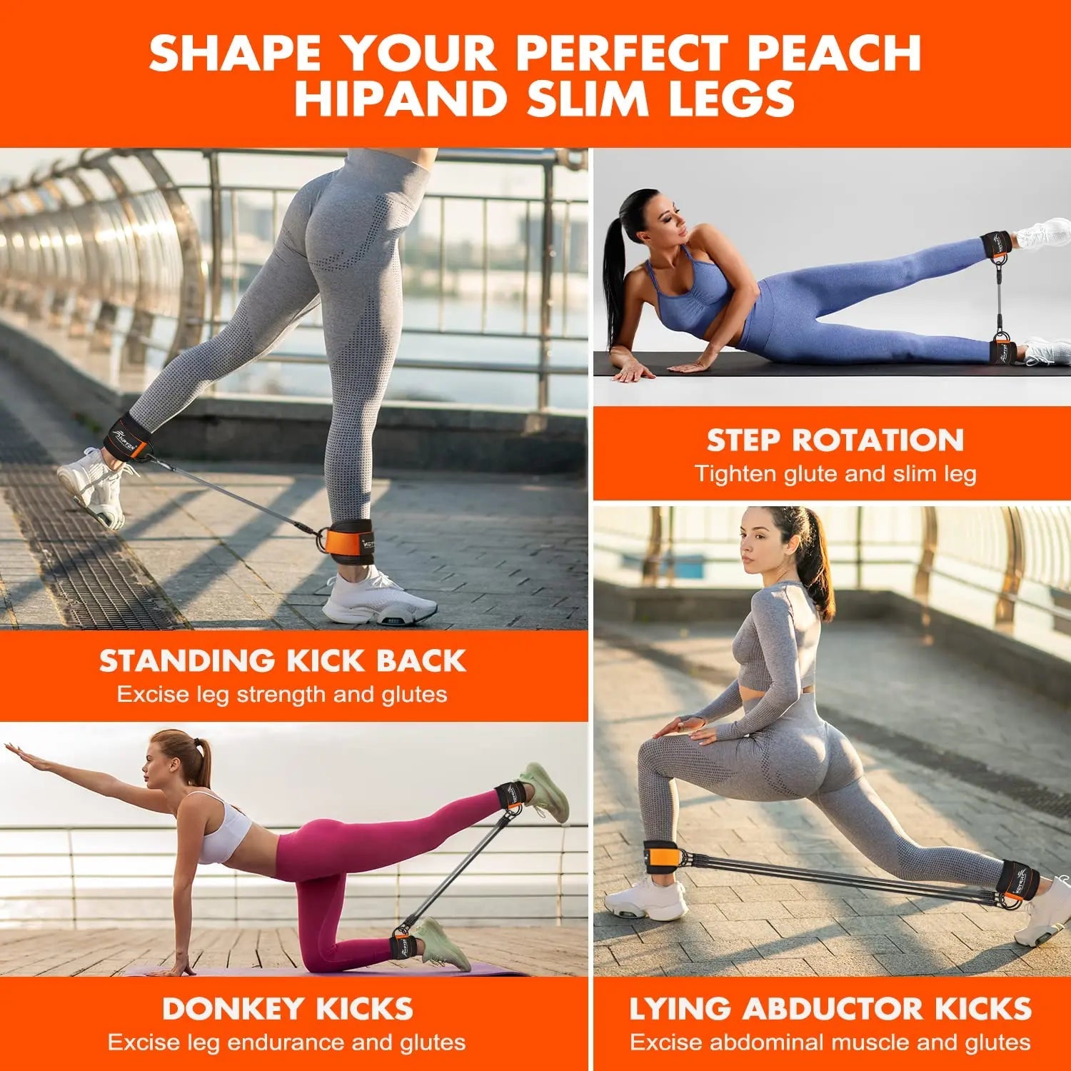 Ankle Resistance Bands with Cuffs for Leg and Glute Training - Exercise Equipment HPYGN Au supplements
