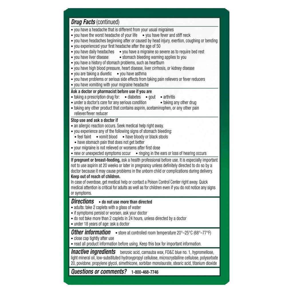 Excedrin Migraine Relief Caplets to Alleviate Migraine Symptoms - 200 Count Excedrin Au supplements