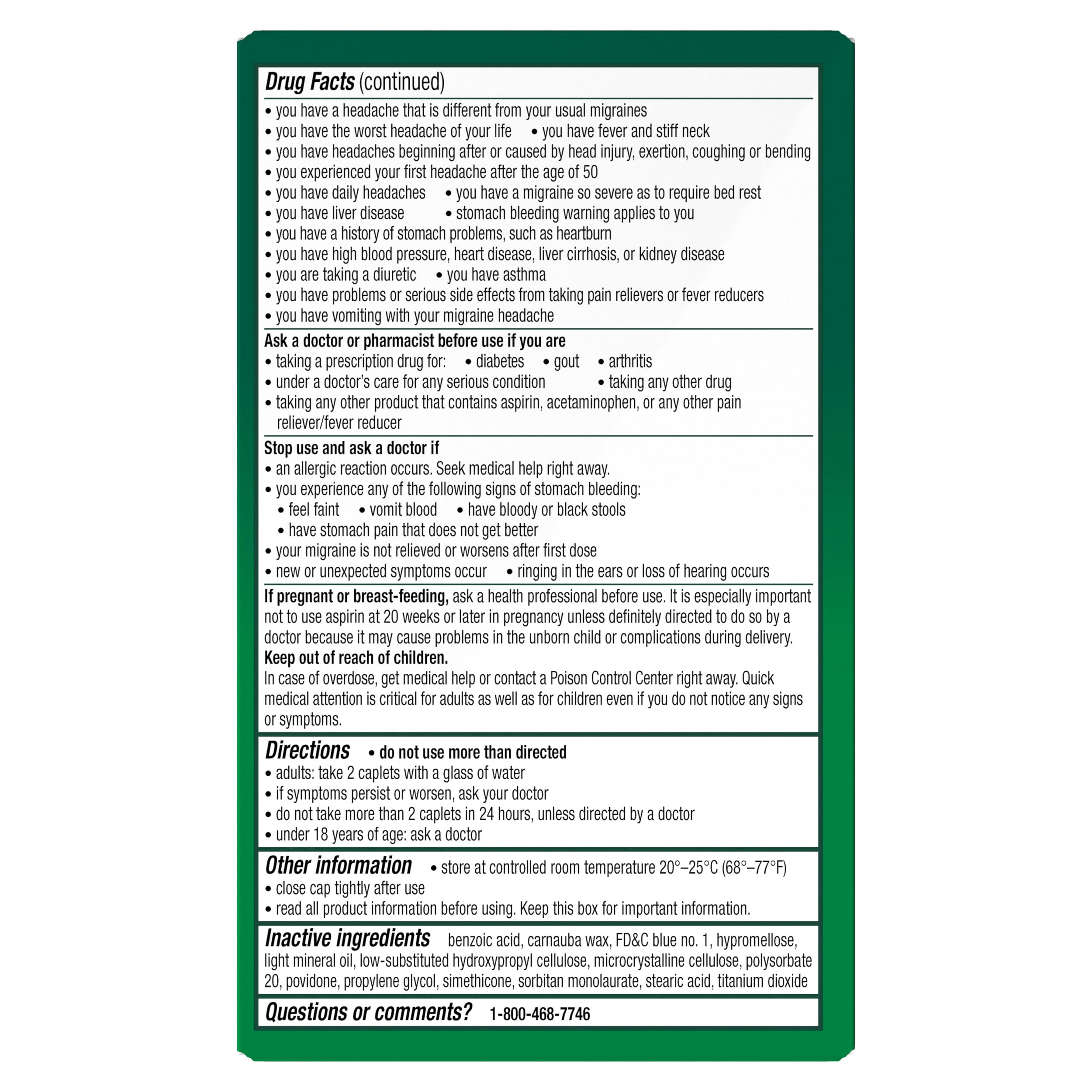 Excedrin Migraine Relief Caplets to Alleviate Migraine Symptoms - 200 Count Excedrin Au supplements
