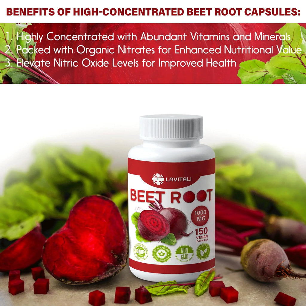 LaVitali 275 Beet Root Extract Capsules, 1000mg per Serving, High Concentrated Herbal LaVitali Au supplements