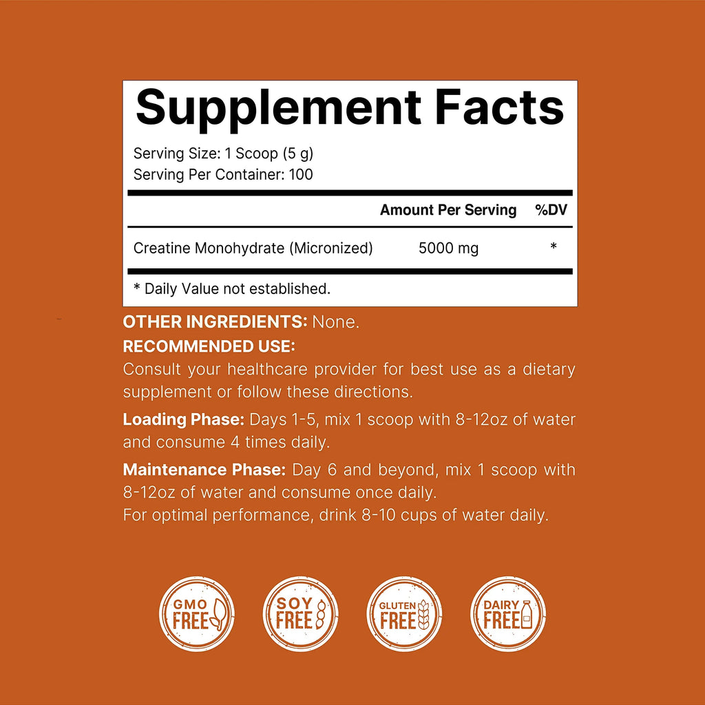 NatureBell 2 Pack Creatine Monohydrate Powder 500 Grams, 5000mg Per Serving NatureBell Au supplements