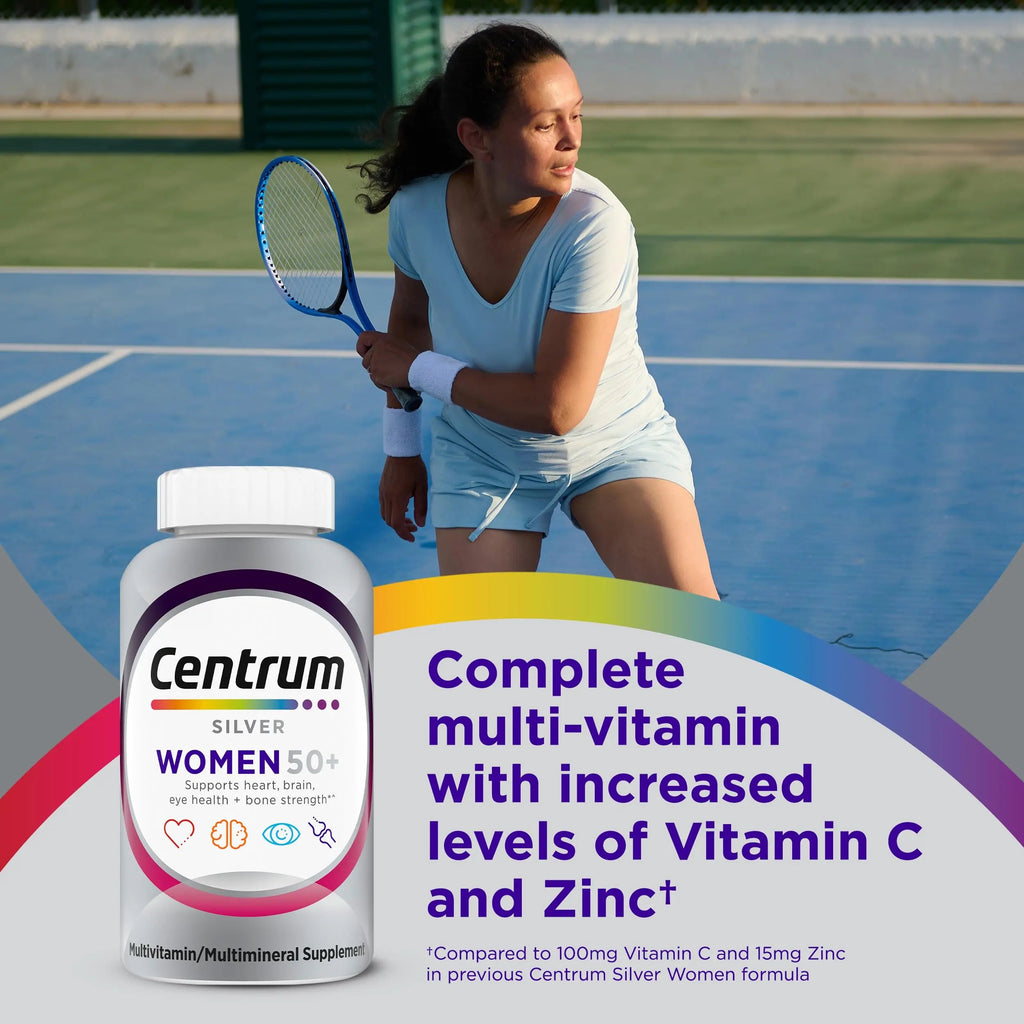 Centrum Silver Women's Multivitamin for Women 50 Plus, Multivitamin/Multimineral Supplement with Vitamin D3, B Vitamins, Non-GMO Ingredients Centrum Au supplements