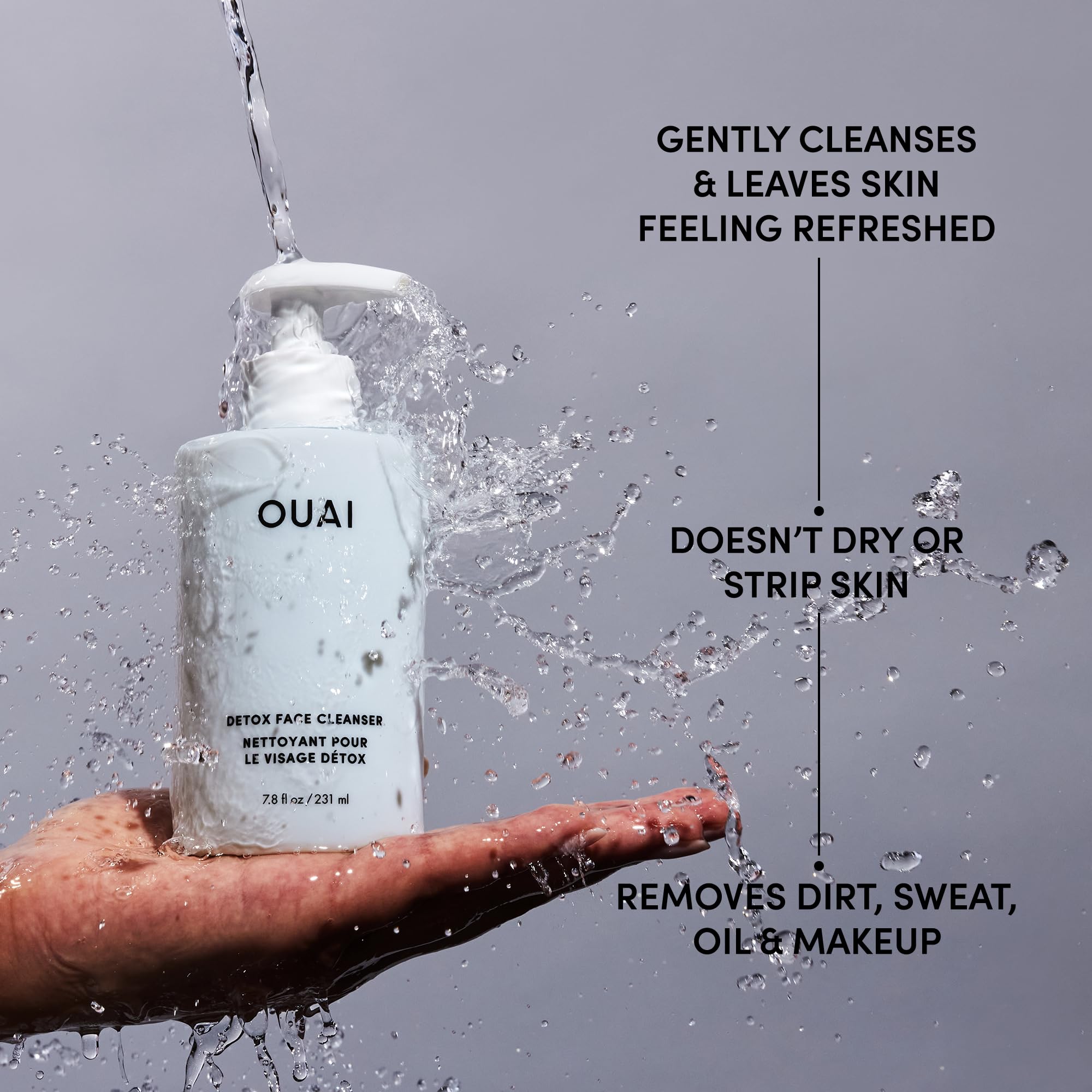 OUAI Detox Facial Cleanser - Deep Cleansing Face Wash with Glycolic Acid, Niacinamide & PHA - Removes Sweat, Dirt & Oil Without Drying - Gentle Face Cleanser for Post-Workout (7.8 Fl Oz) OUAI Au supplements