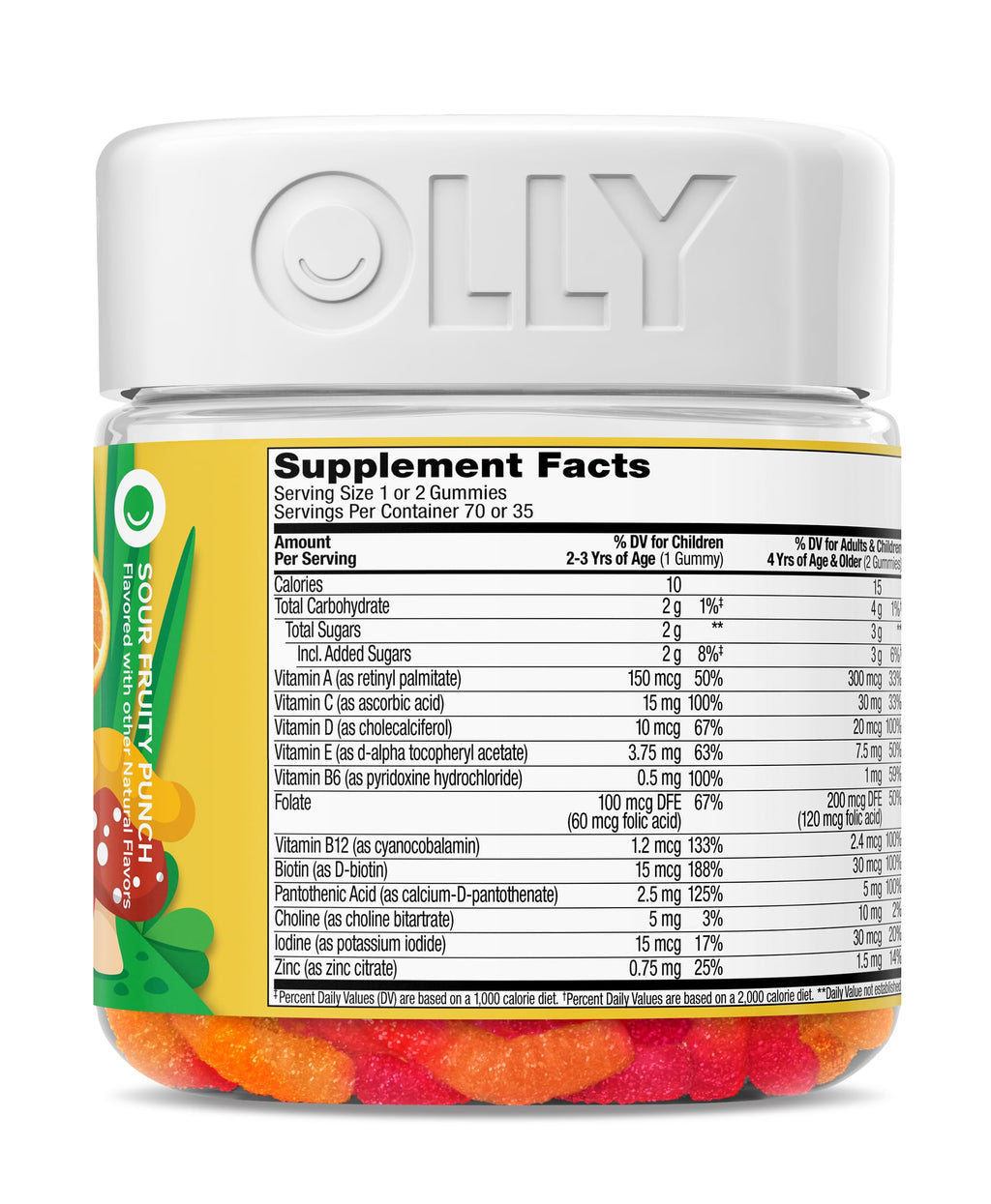 OLLY Kids Multivitamin Gummy Worms, Overall Health and Immune Support, Vitamins and Minerals A, C, D, E, Bs and Zinc, Chewable Supplement